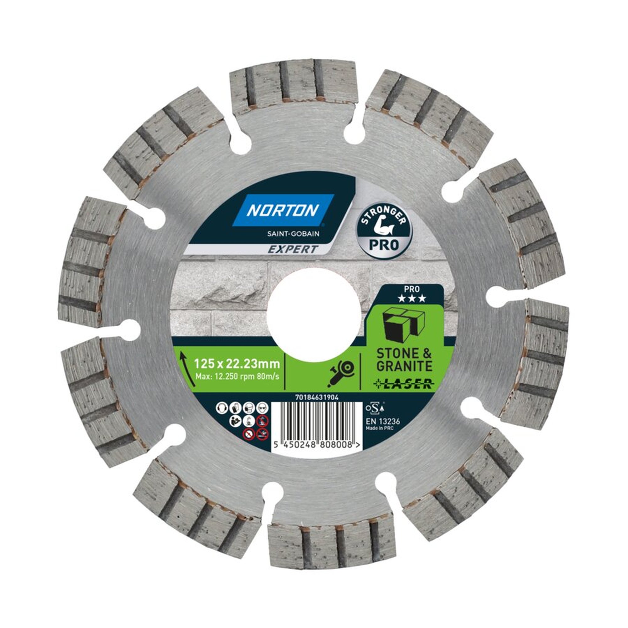 Norton EXPERT PRO TURBO LASER Diamantscheibe 125x22.23mm für Stein und Granit