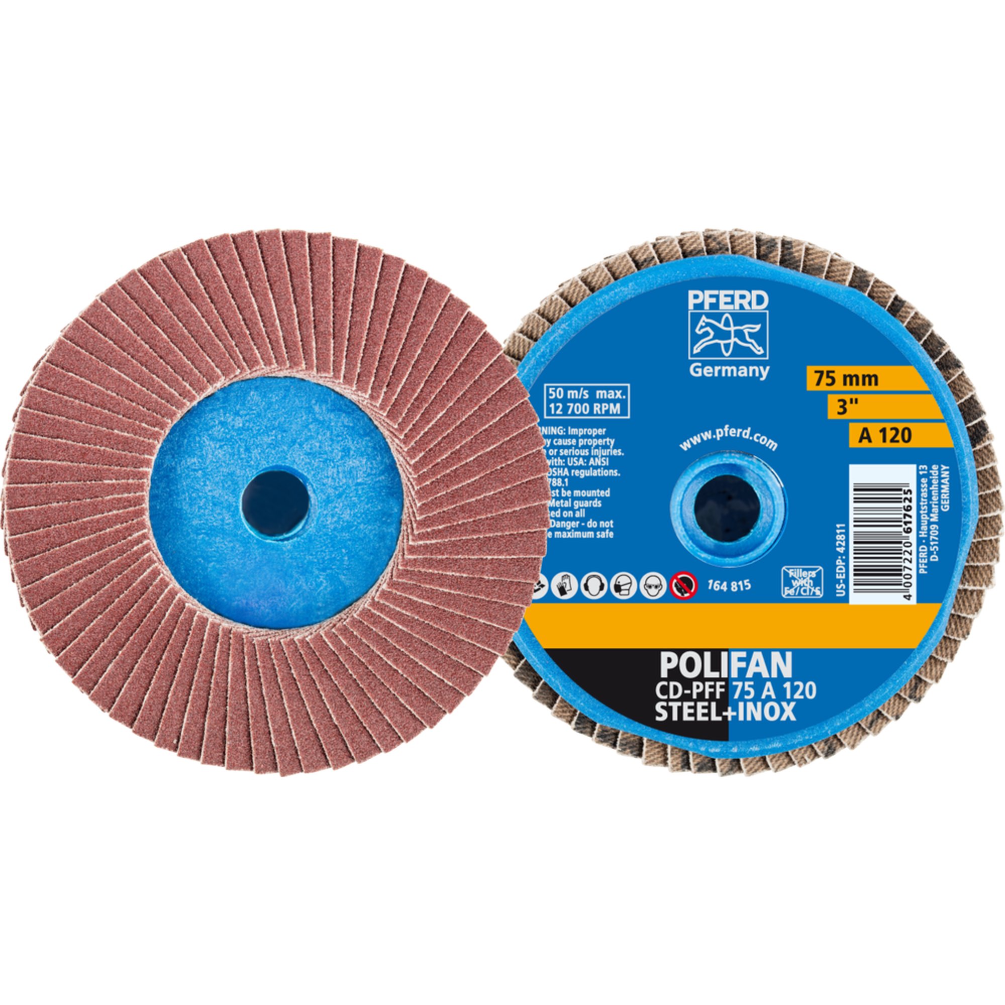 10 x PFERD COMBIDISC-Mini-POLIFAN CD PFF 75 A 120