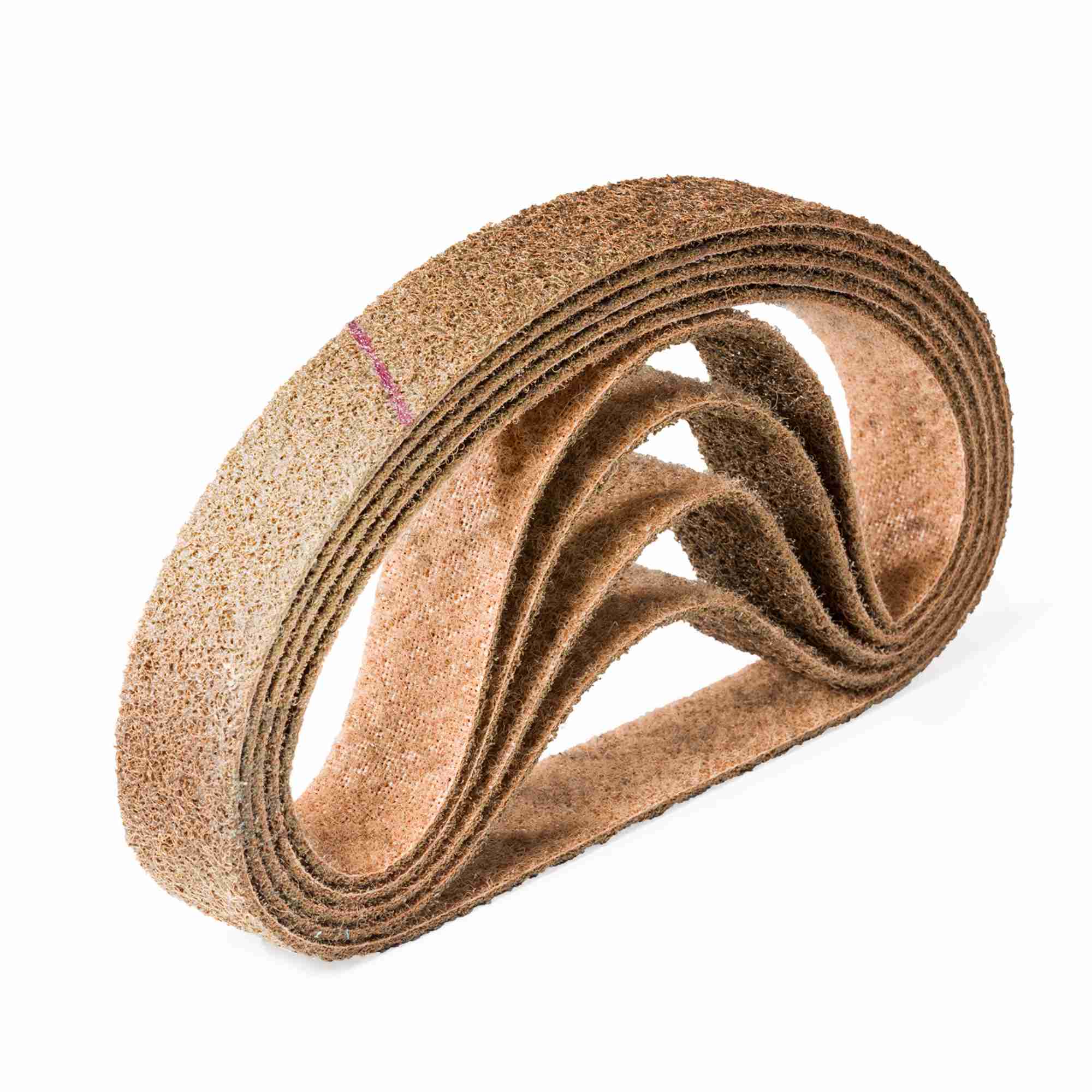 3M SC-BL Scotch Brite Schleifband Vliesband Rohrbandschleifer Schleifmaschine | Maße: 40 x 760 mm | Körnung: A-crs coarse grob braun (60-100) | Lieferumfang: 5 Stück