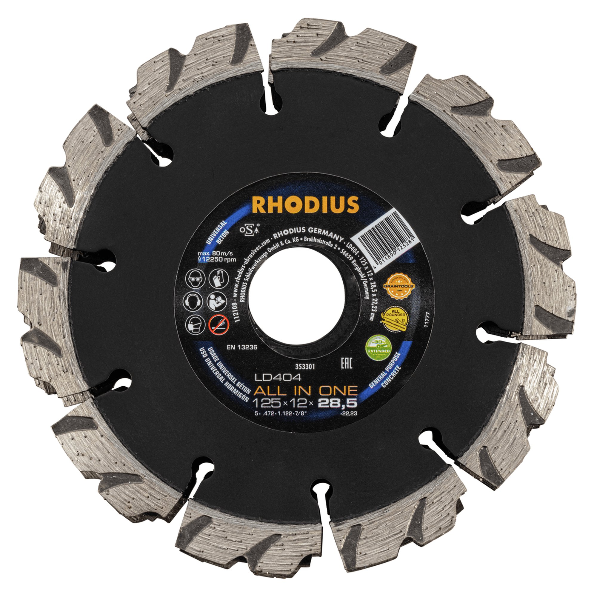 RHODIUS Diamanttrennscheibe LD404 ALL IN ONE Ø 125 mm