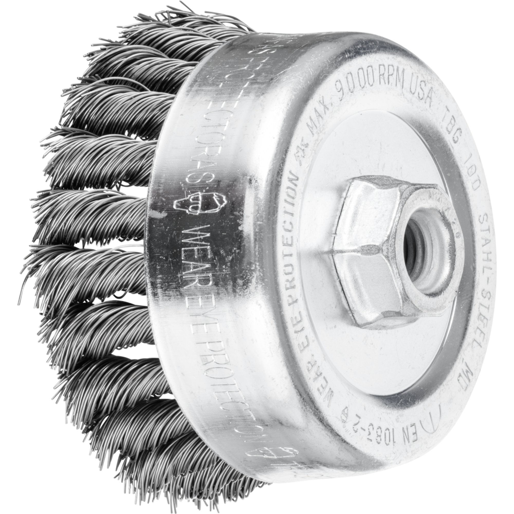 PFERD Topfbürste mit Gewinde, gezopft POS TBG 100/M14 ST 0,50