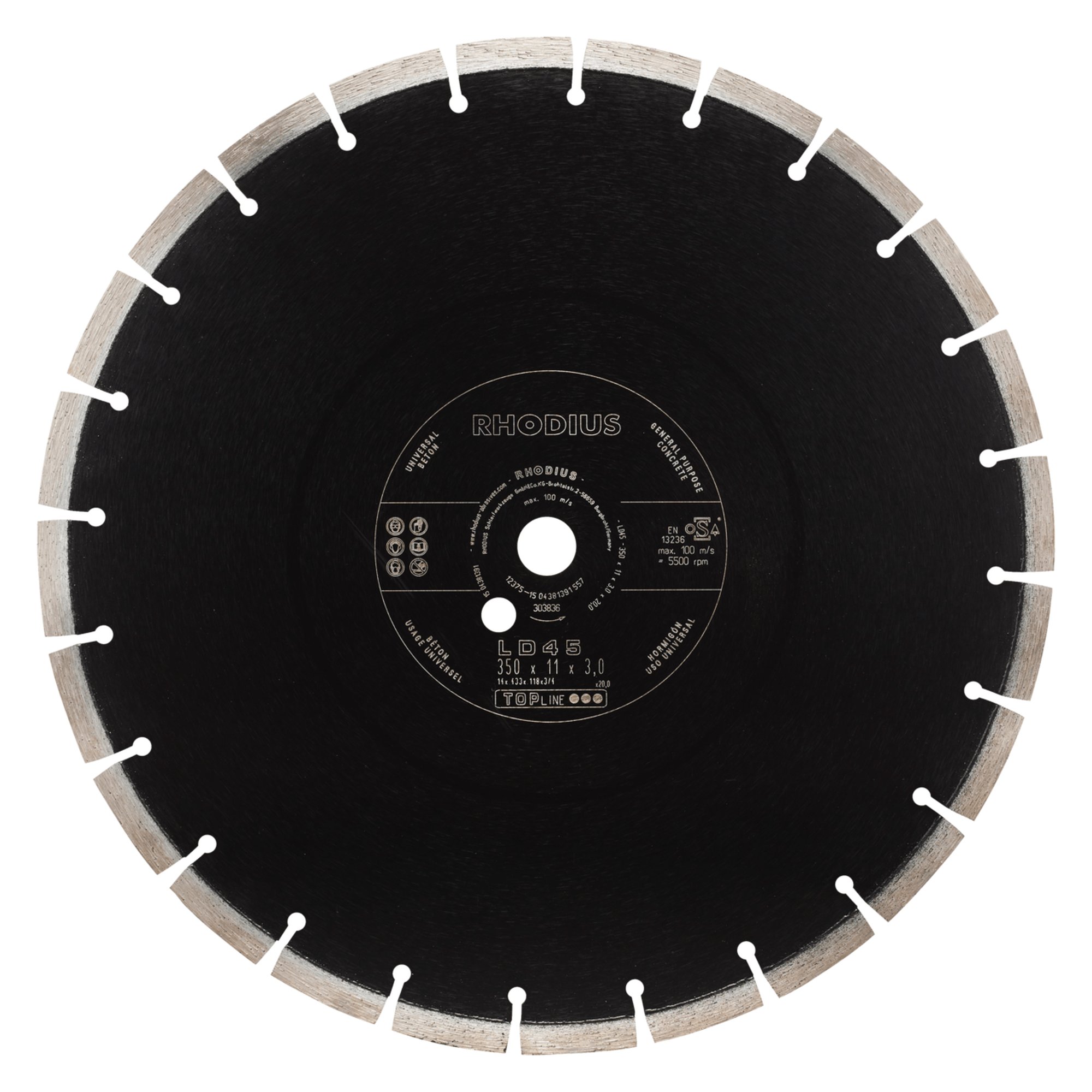RHODIUS Diamanttrennscheibe  LD45 Ø 350 mm