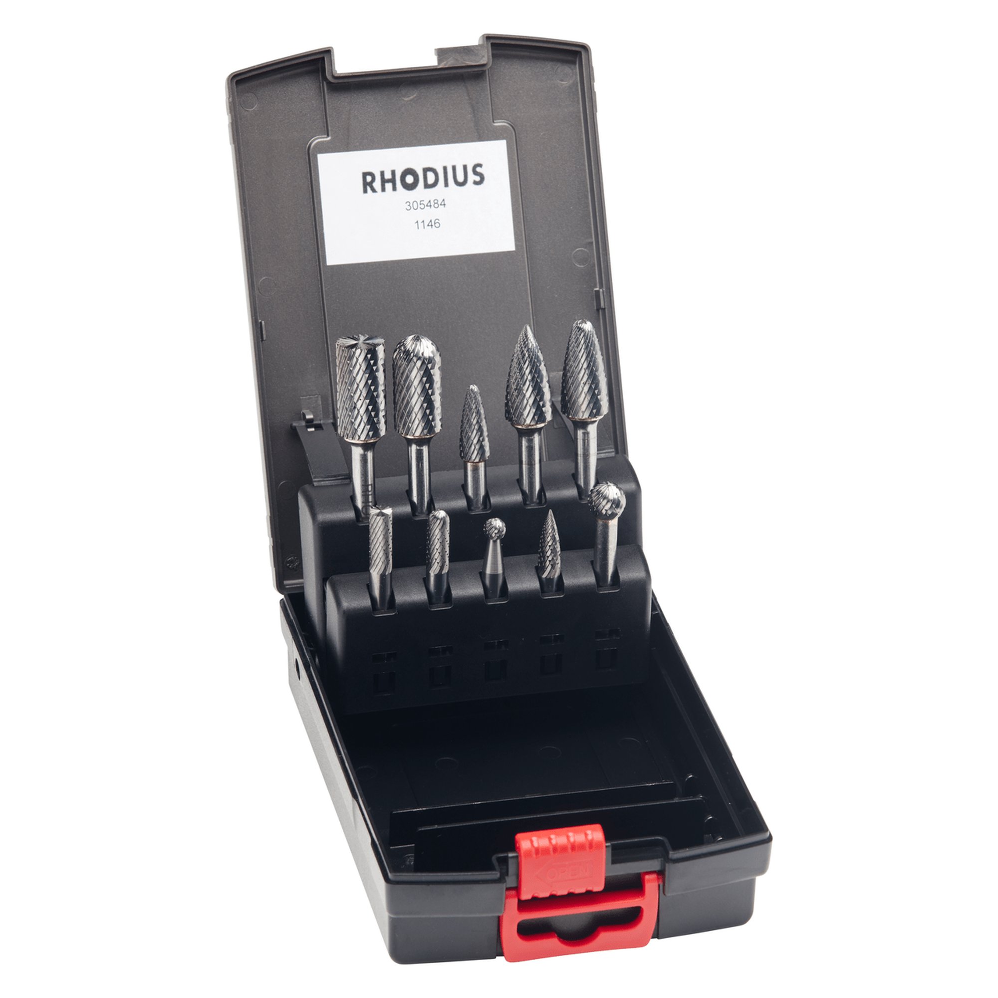 10 x RHODIUS Hartmetall-Frässtift Fräser Set HF SET 10 TOP
