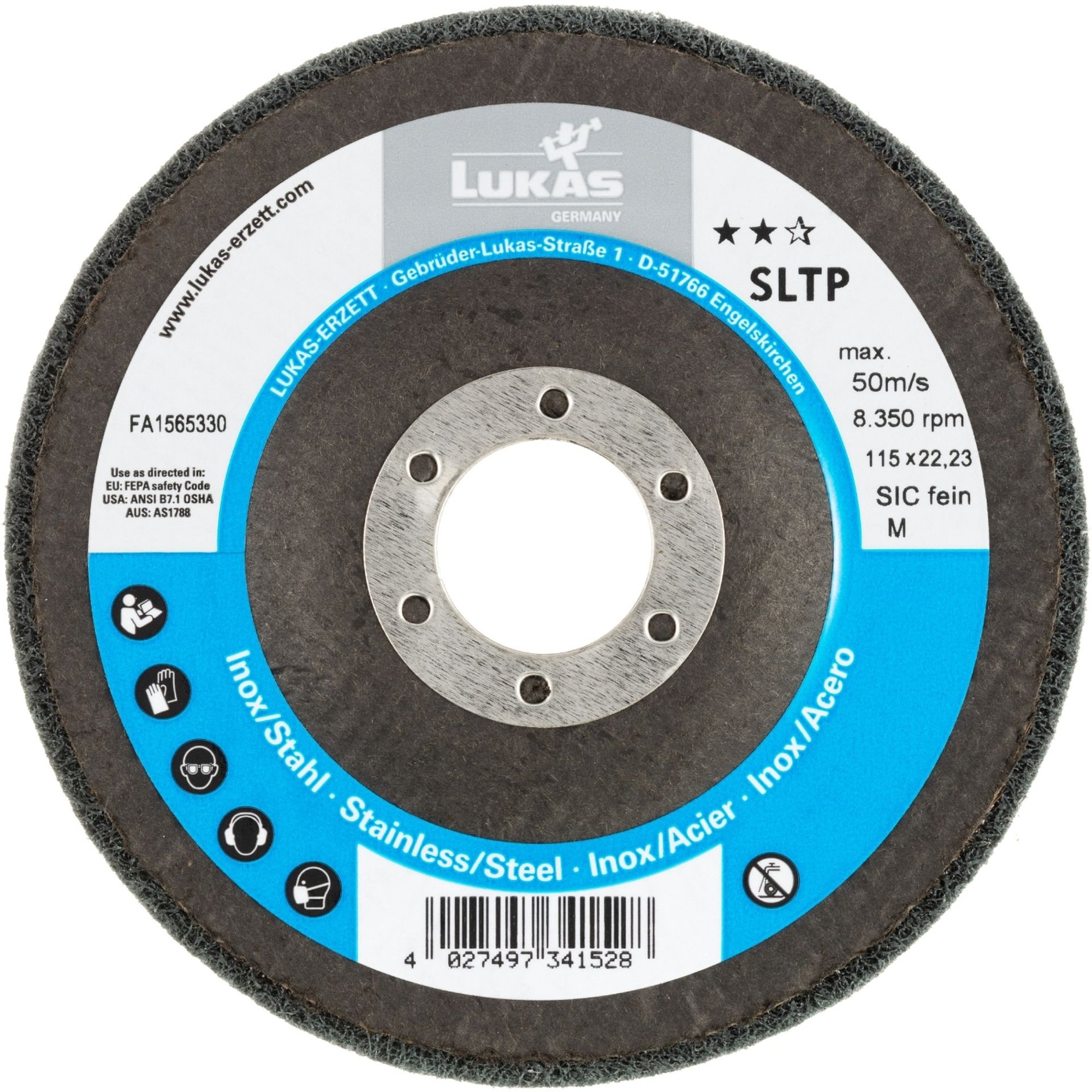 5x LUKAS Fächerscheibe Fächerscheiben Schleifscheibe SLTP Ø 115 mm Korn medium