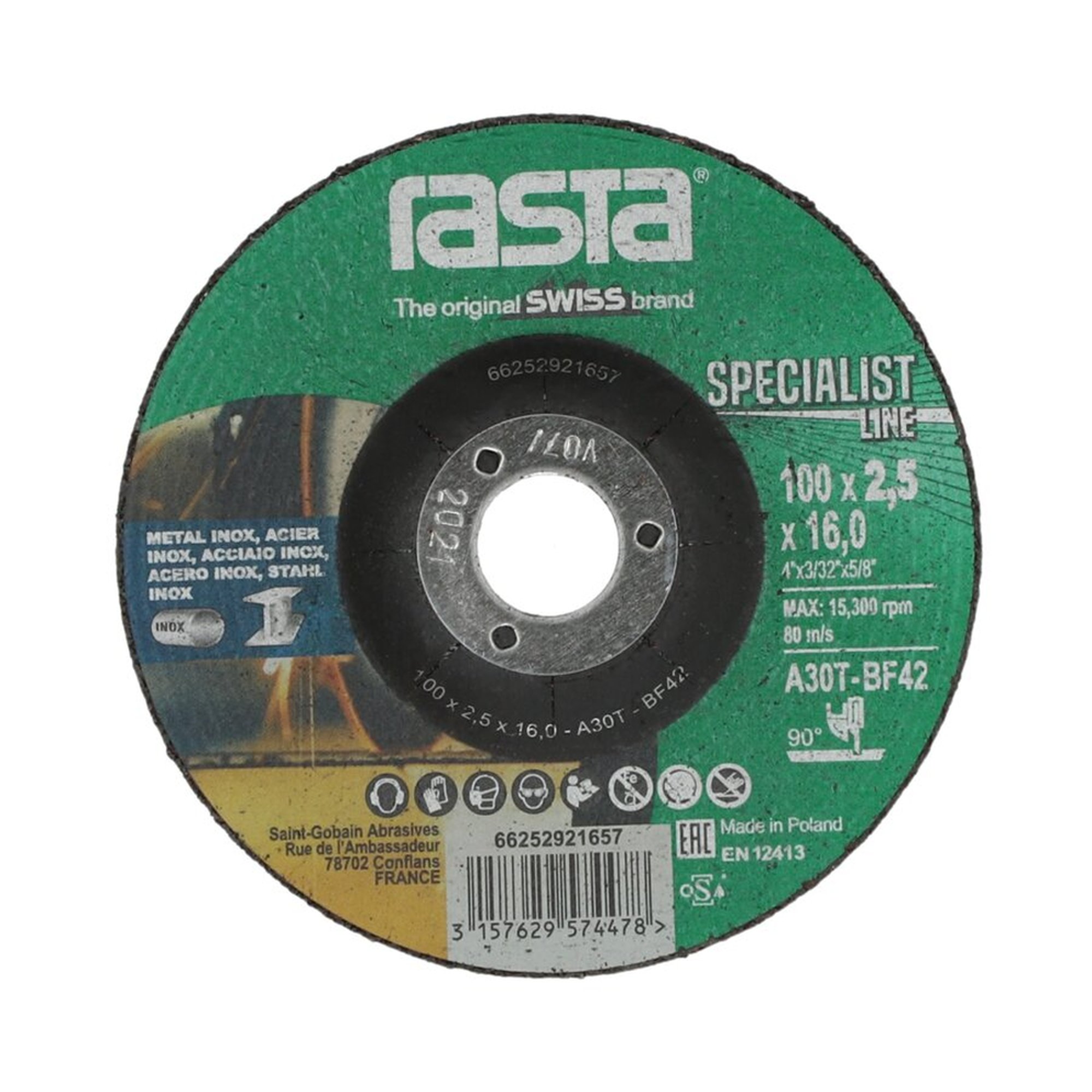 25 x Norton Gekröpfte Trennscheibe für Metall 100x2.5x16mm Rasta SPECIALIST LINE