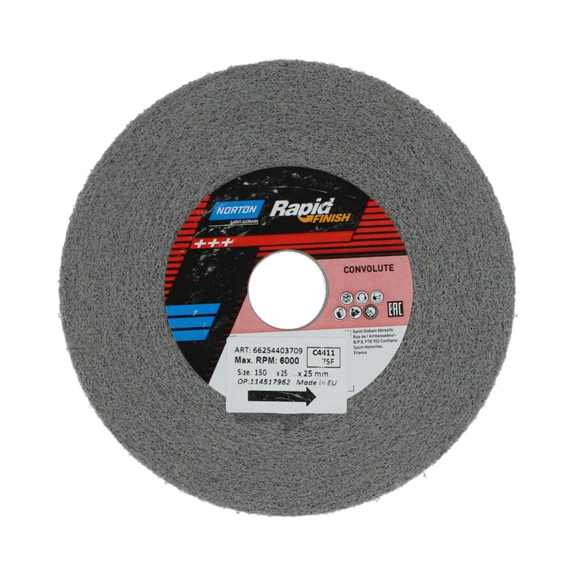 3 x Norton KompaktSchleifscheibe RAPID FINISH 1000 150x25x25 SiC F 8 D18 Serie