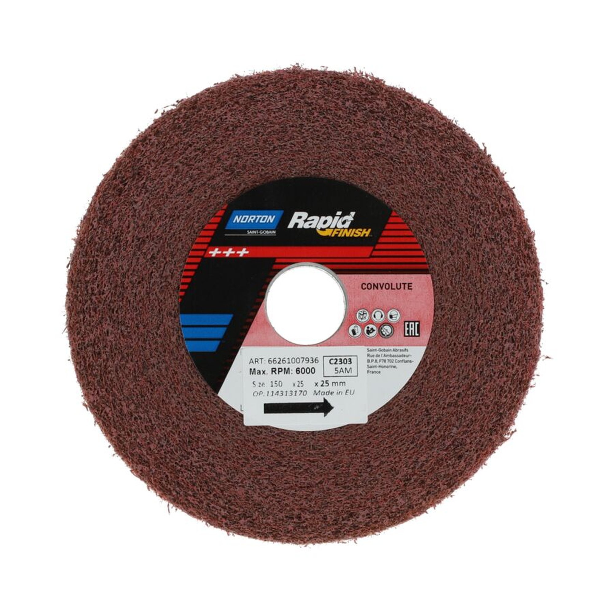 3 x Norton KompaktSchleifscheibe RAPID FINISH RED METAL 150x25x25 AlOx M 5 DMA