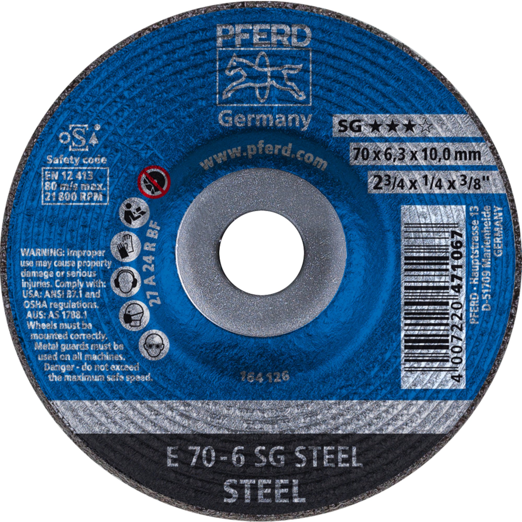 PFERD Schruppscheibe E 70-6 SG STEEL/10,0