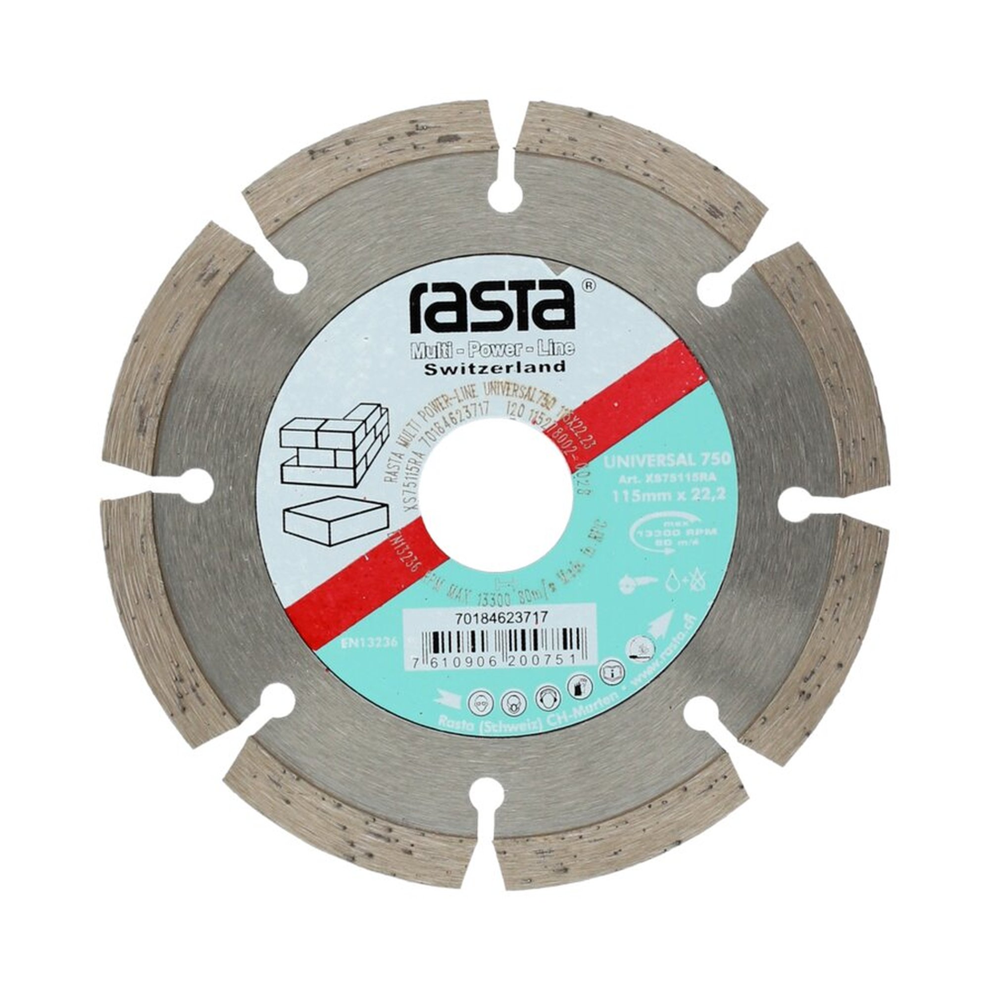 Diamantscheibe 115x22.23mm Rasta UNIVERSAL 750 - Hochwertige Trennscheibe