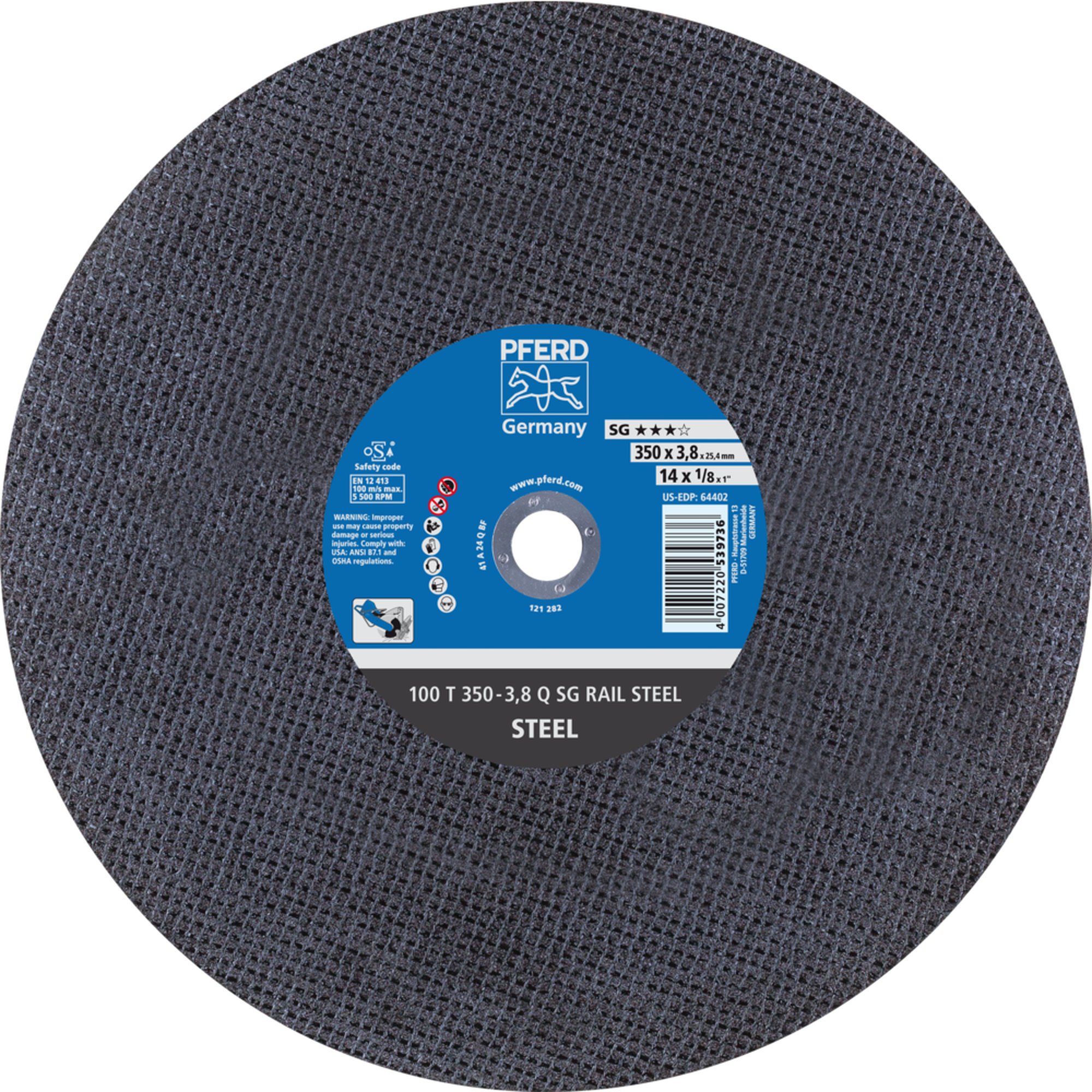 10 x PFERD Trennscheibe RAIL 100 T 350-3,8 Q SG RAIL STEEL/25,4