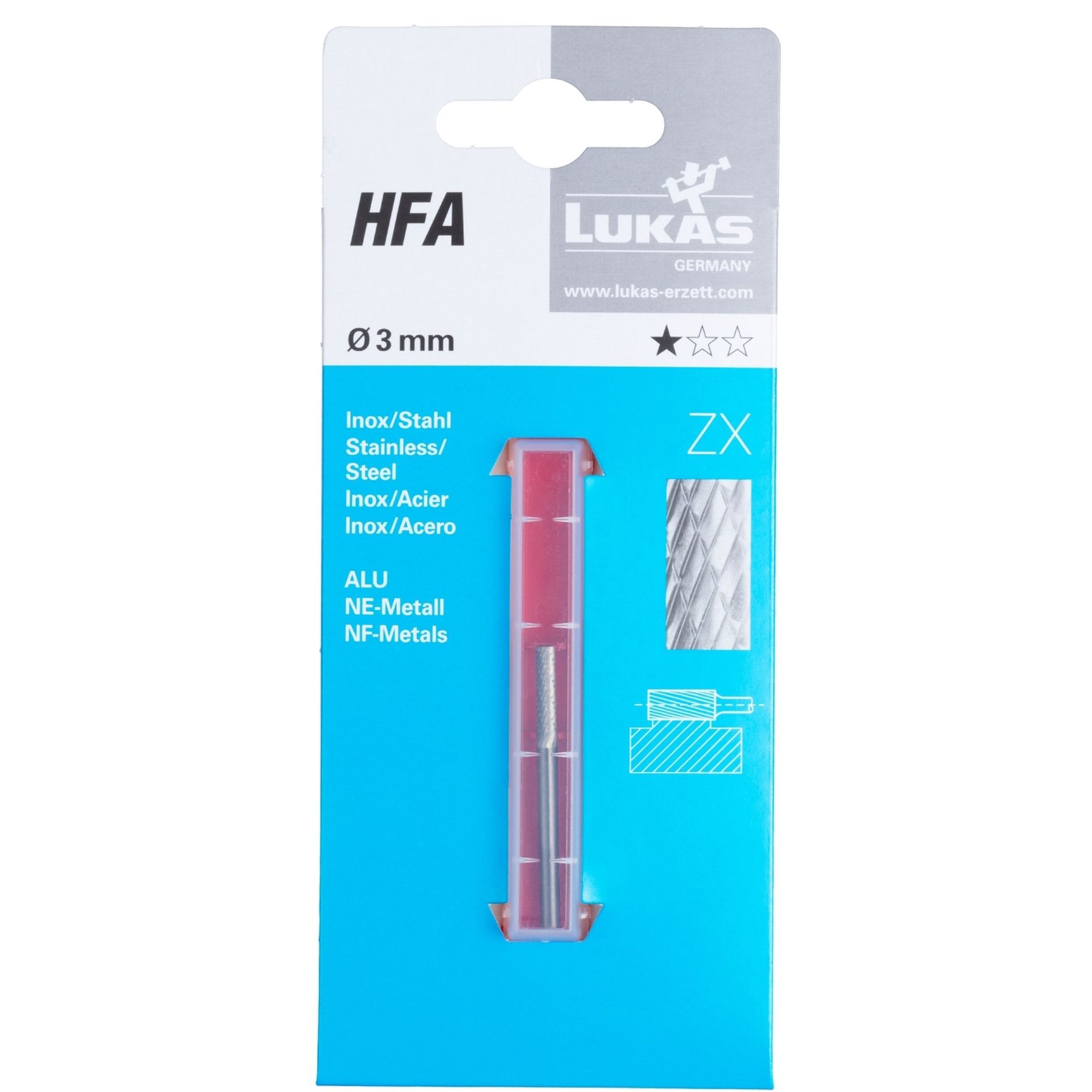 LUKAS Fräser HFF Rundbogen universal 12x25 mm Schaft 6 mm | Verz. ZX