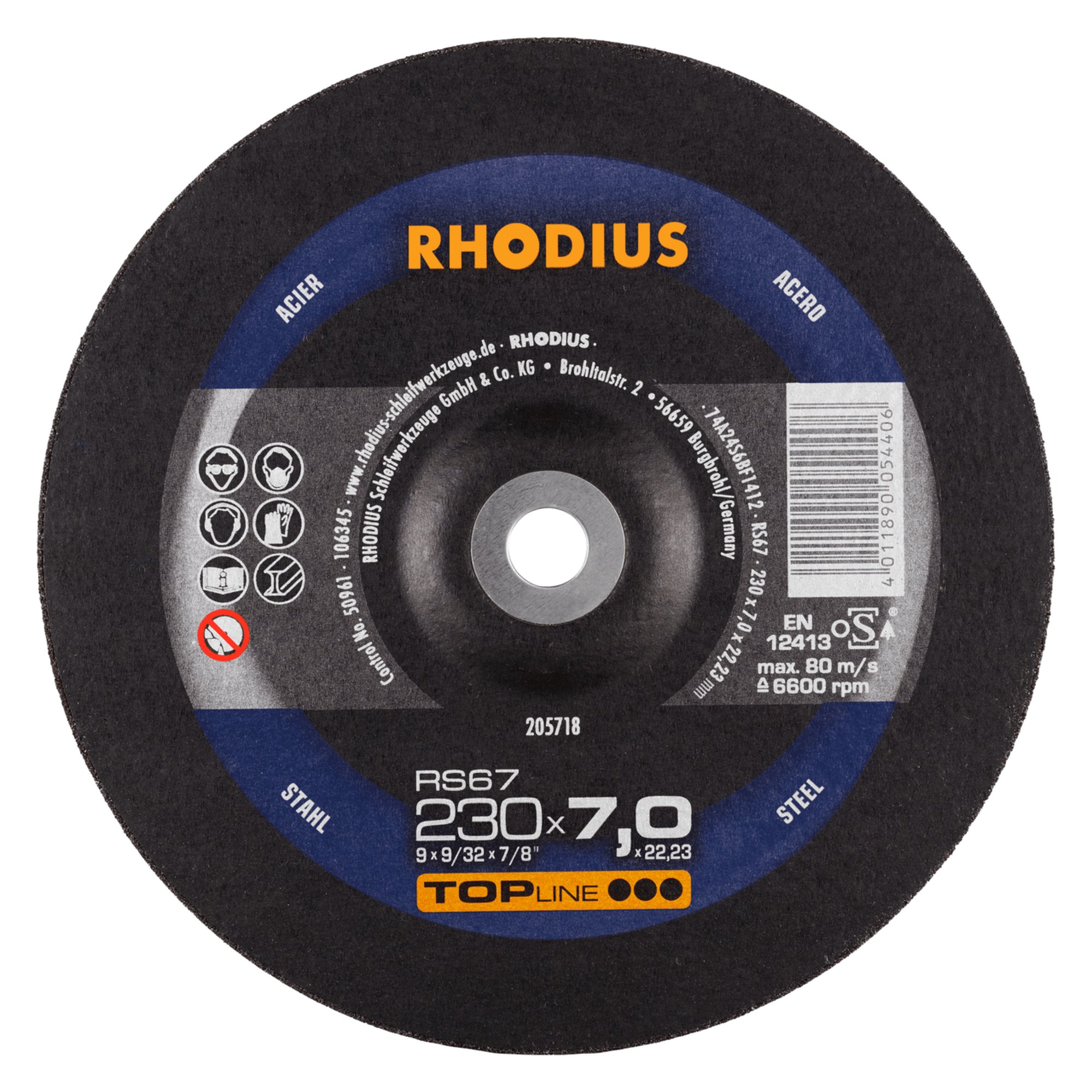10 x RHODIUS Schruppscheibe RS67 Ø 230 mm