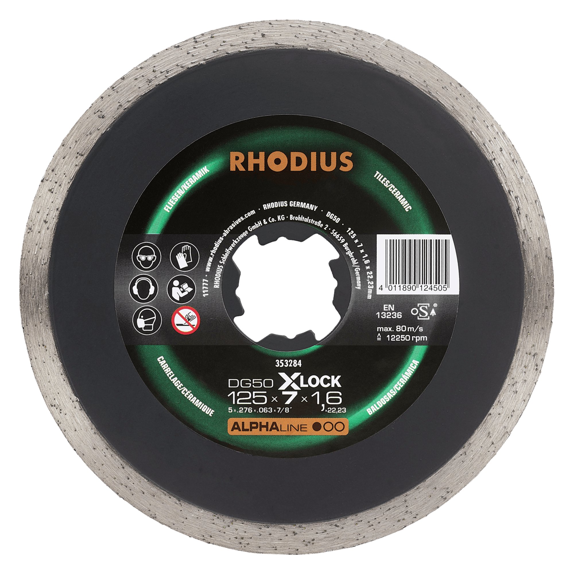 RHODIUS Diamanttrennscheibe DG50 X-LOCK Ø 125 mm