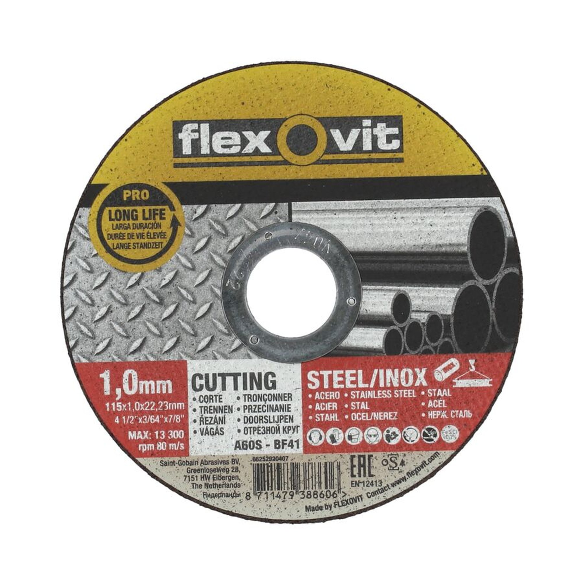 25 x Norton Trennscheibe Ultradünn Metall/Inox Flexovit 115x1x22.23mm