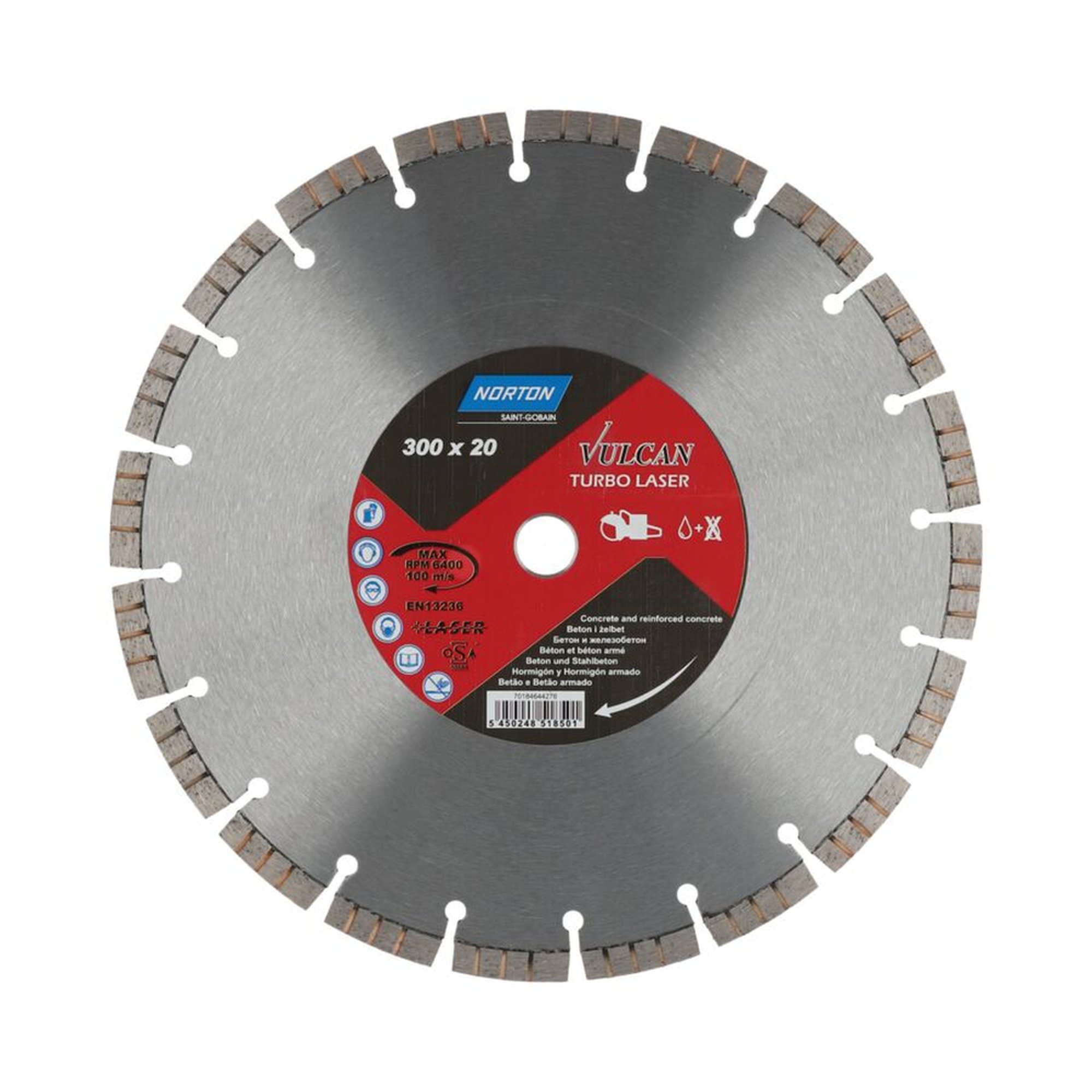 Norton Diamantscheibe Trennscheibe 300mm Vulcan Turbo Laser 10x3,2x20mm