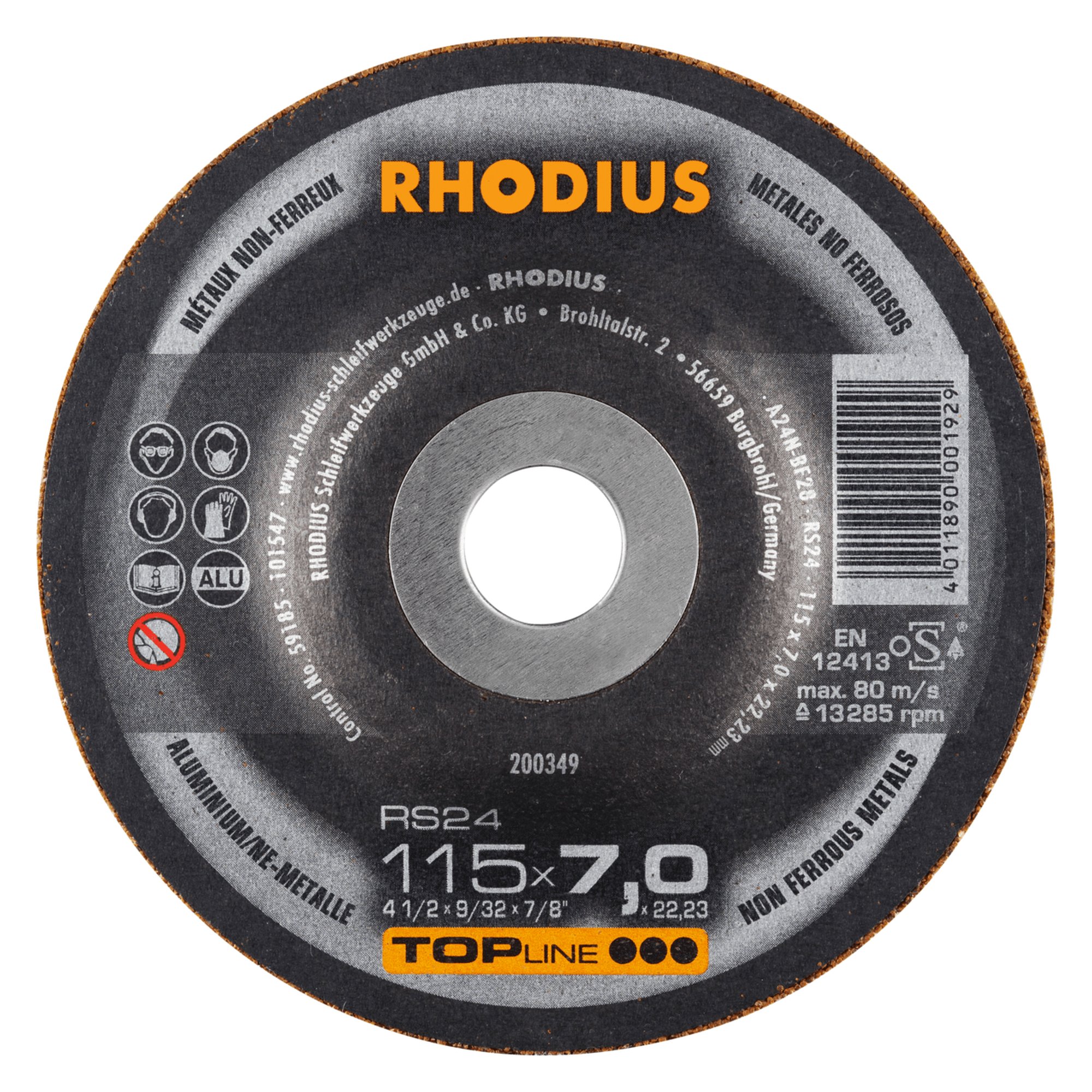 25 x RHODIUS Schruppscheibe RS24 Ø 115 mm