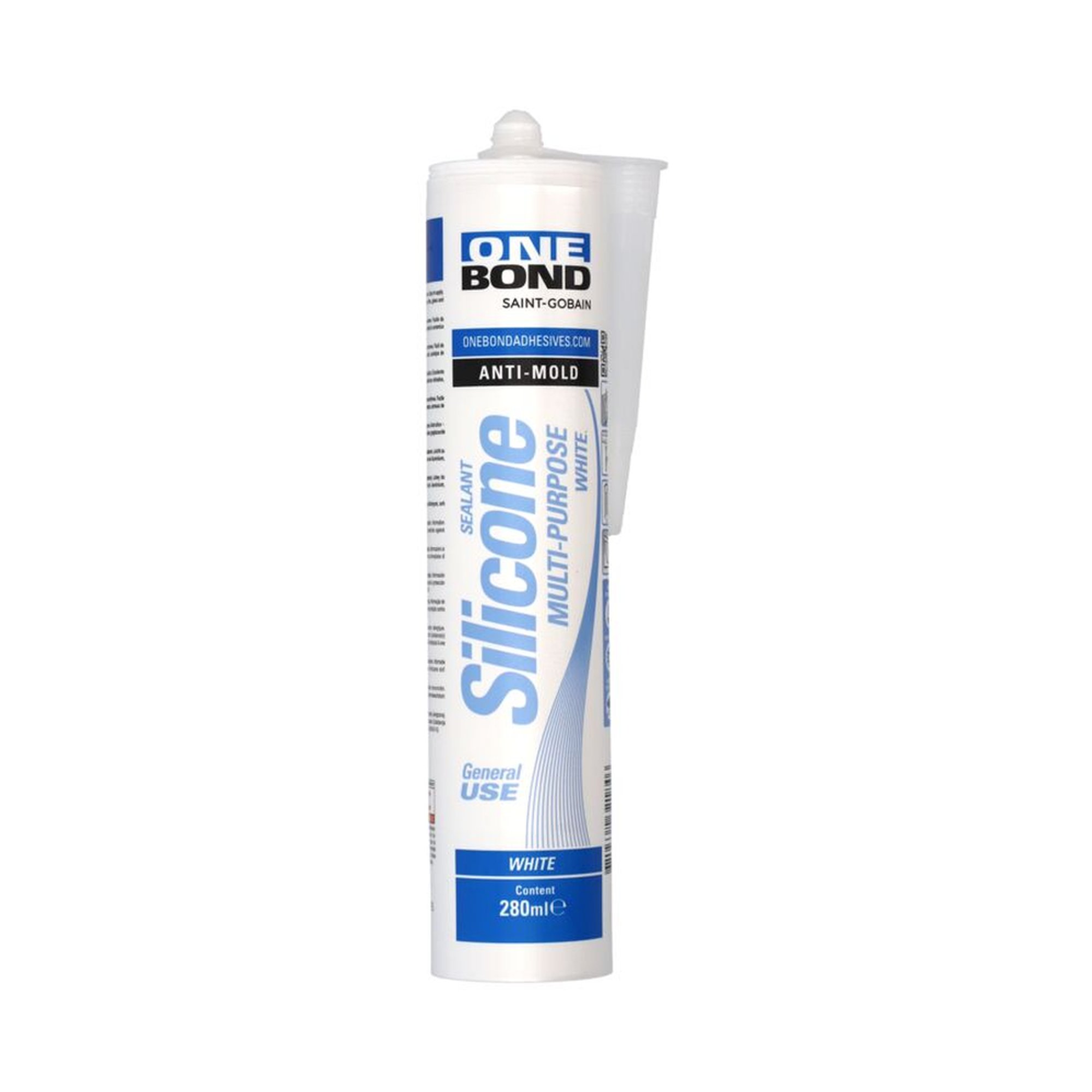 12 x Norton OneBond Silicone Multi-purpose Weißgrau 280 ml Kunststoffkartusche