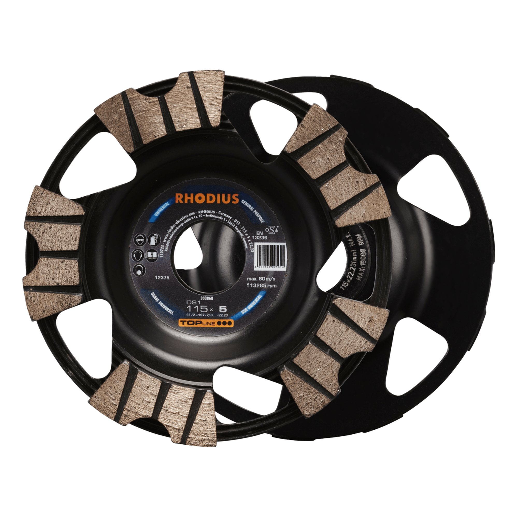 RHODIUS DiamantSchleiftopf Topfscheibe DS1 Ø 115 mm