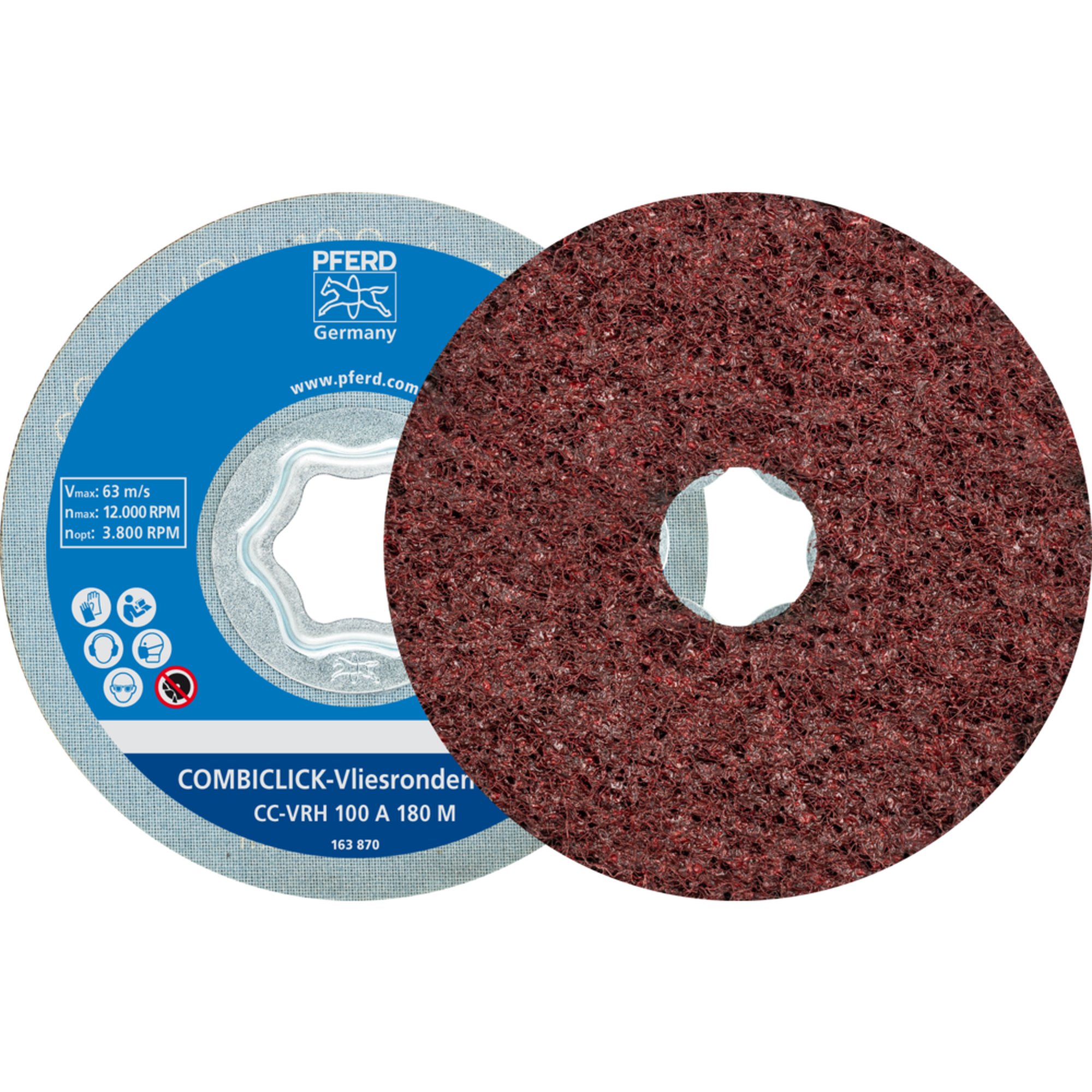 10 x PFERD COMBICLICK Vliesronde CC-VRH 100 A 180 M