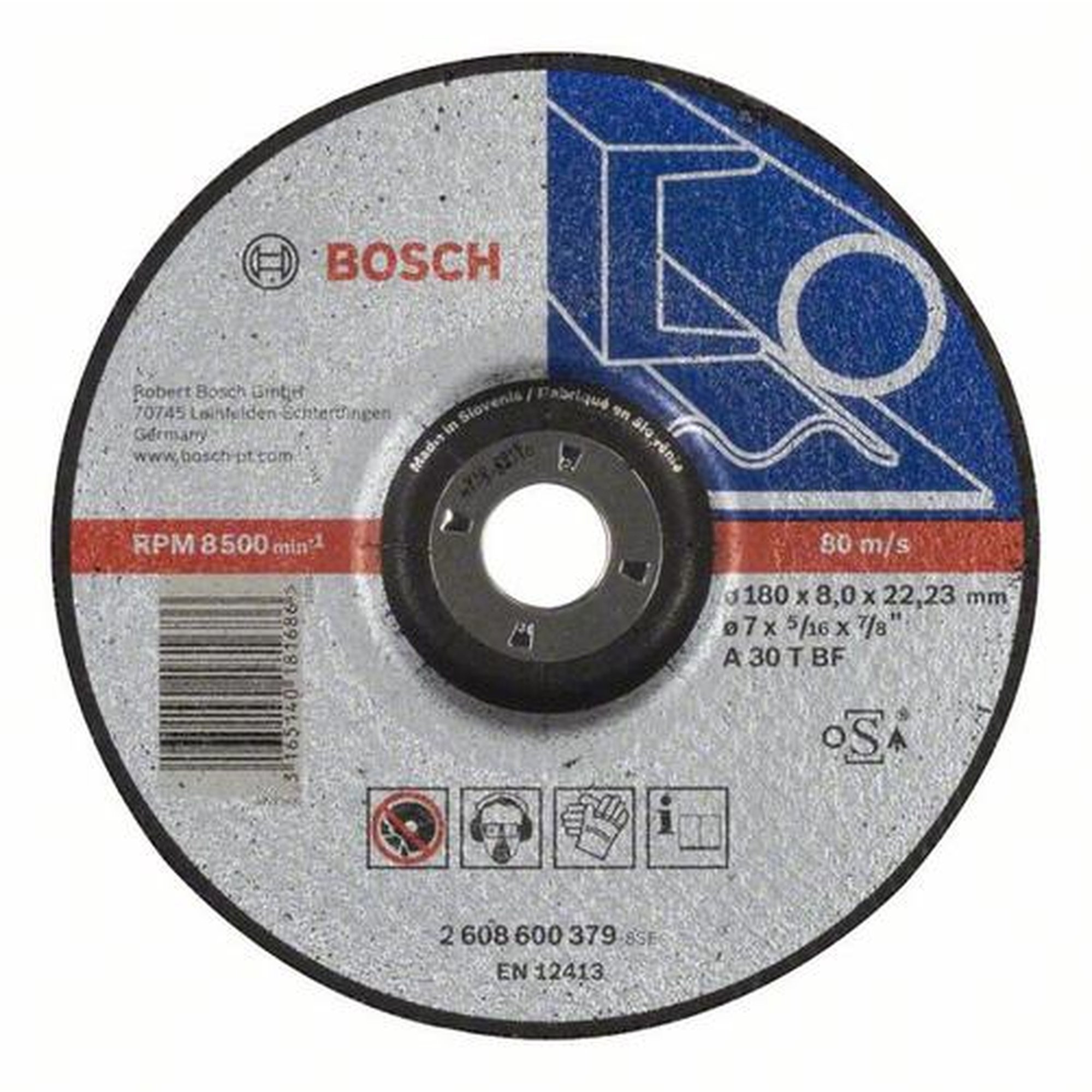 10x BOSCH Schruppscheibe gekröpft Expert für Metall A 30 T BF, Ø 180 x 8 mm
