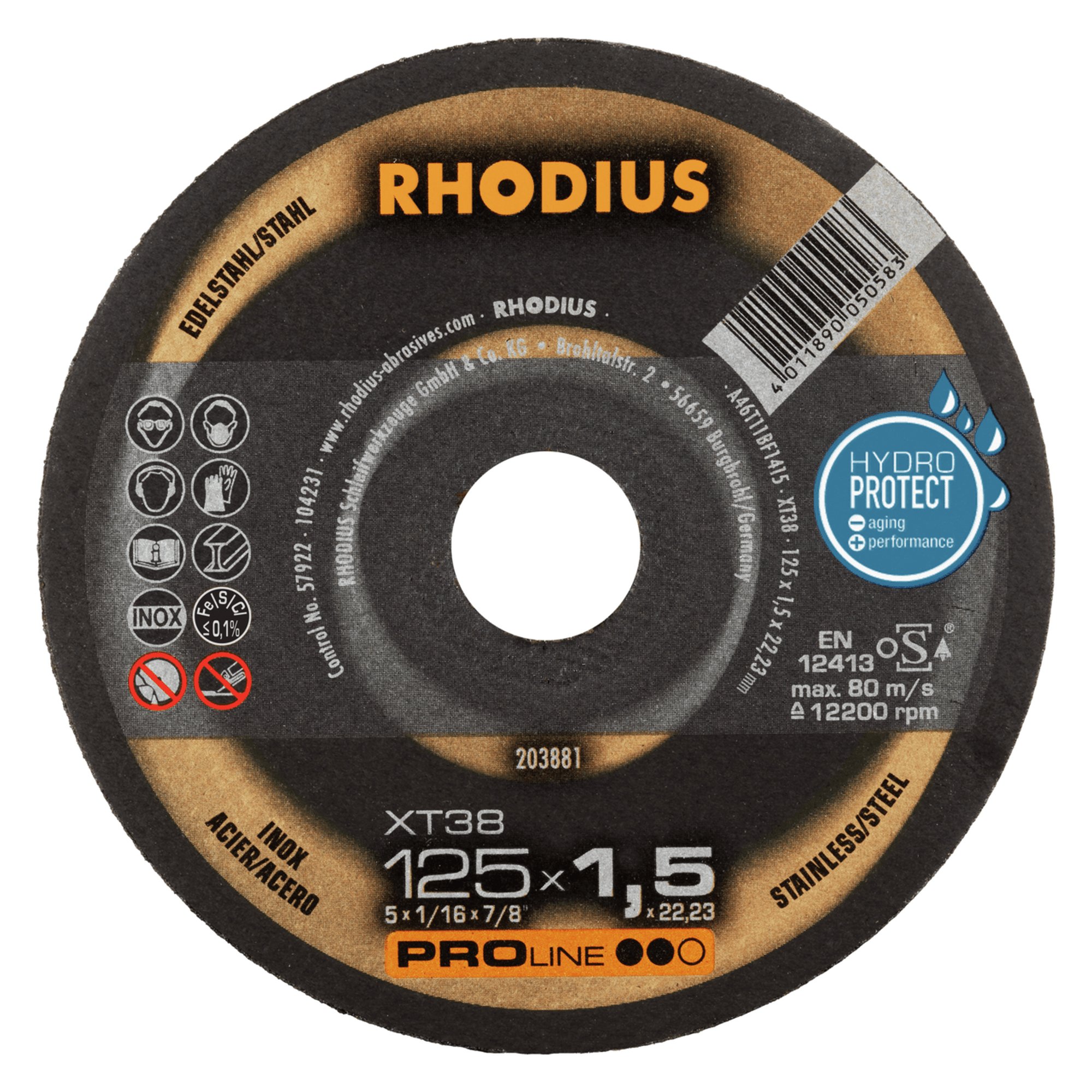 50 x RHODIUS Extradünne Trennscheibe XT38 Ø 125 mm