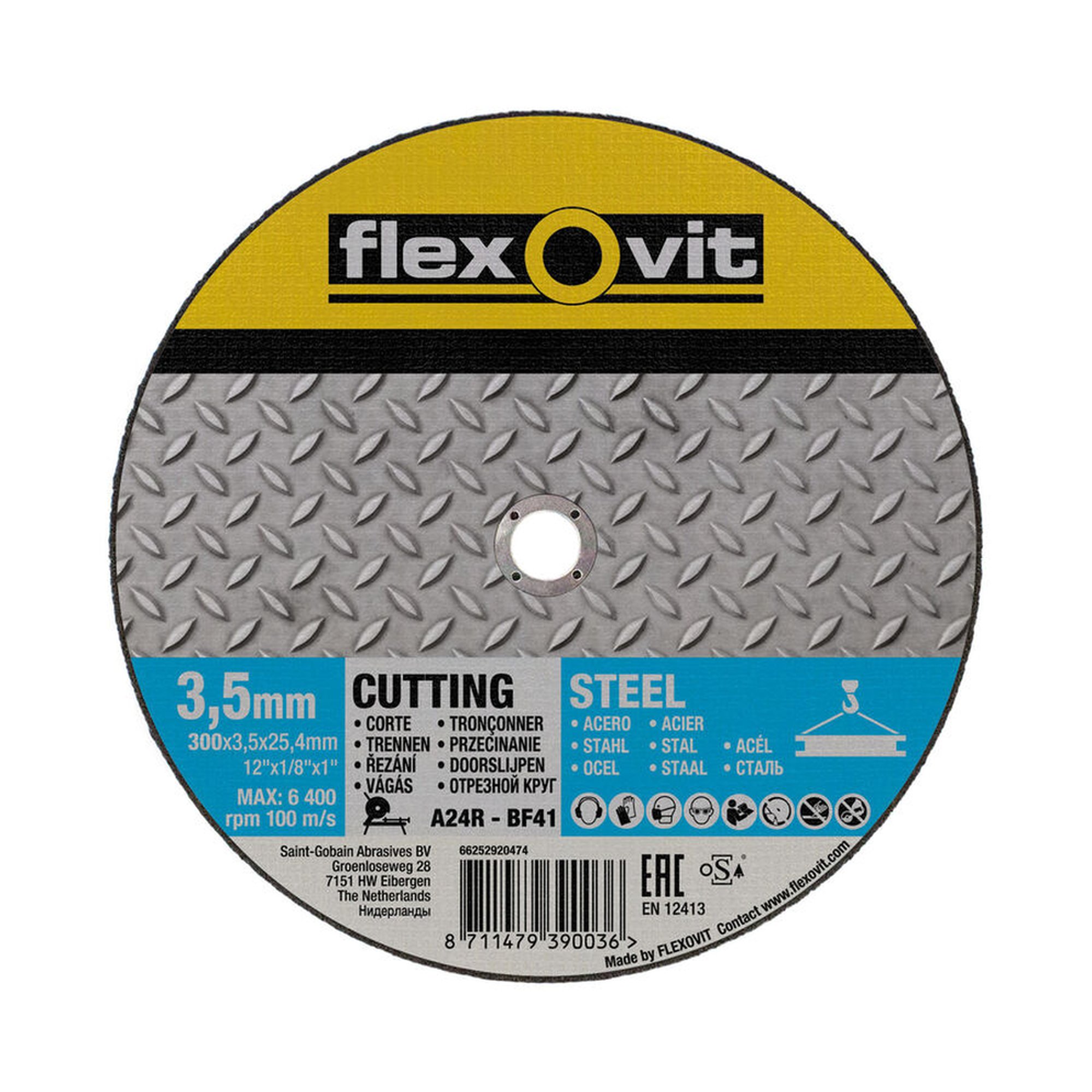 10 x Norton Trennscheibe Metall 350x3x25.4mm für Kappsägen Flexovit