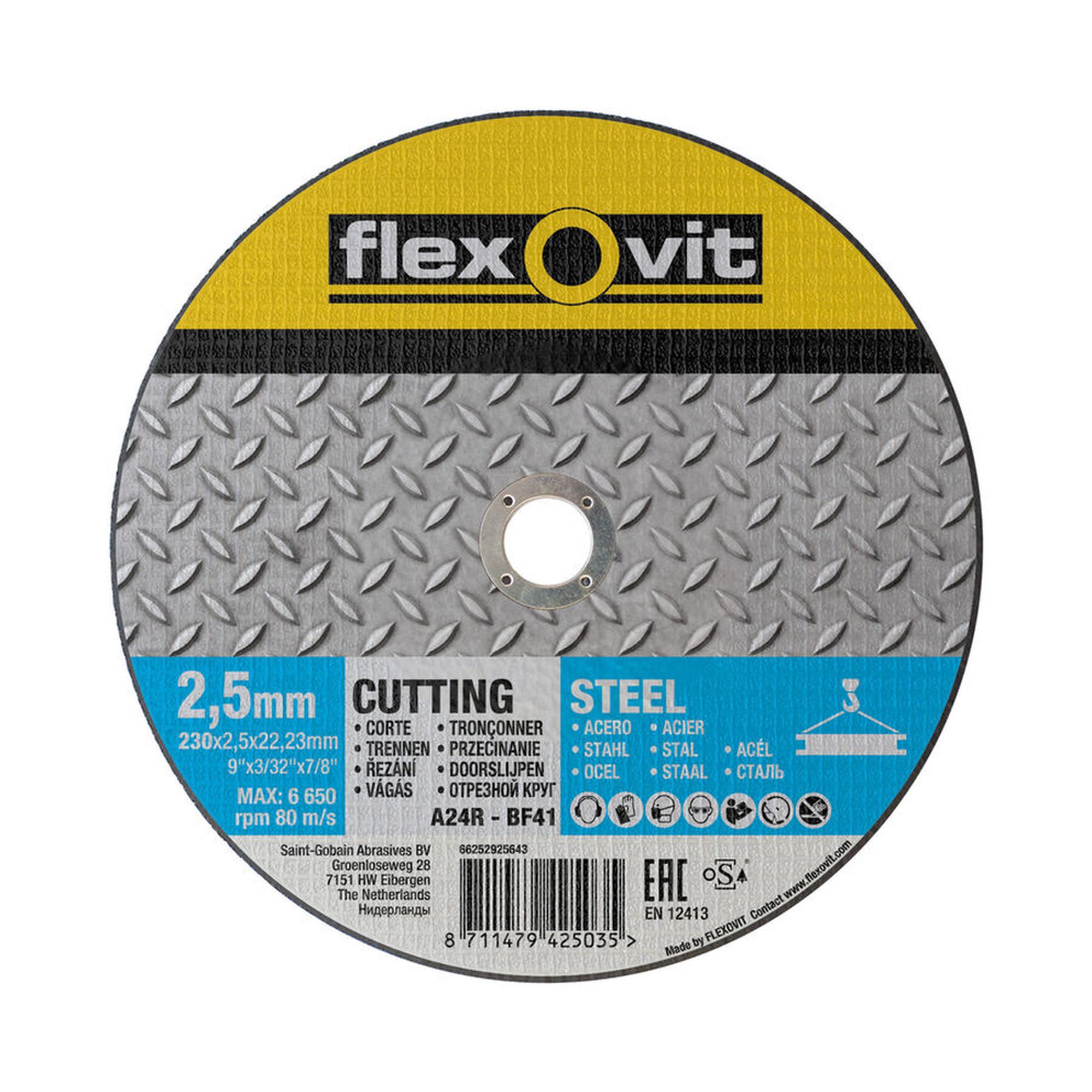 25 x Norton Trennen Trennscheibe für Metall 230x3.2x22.23mm Flexovit MERCHANDISING