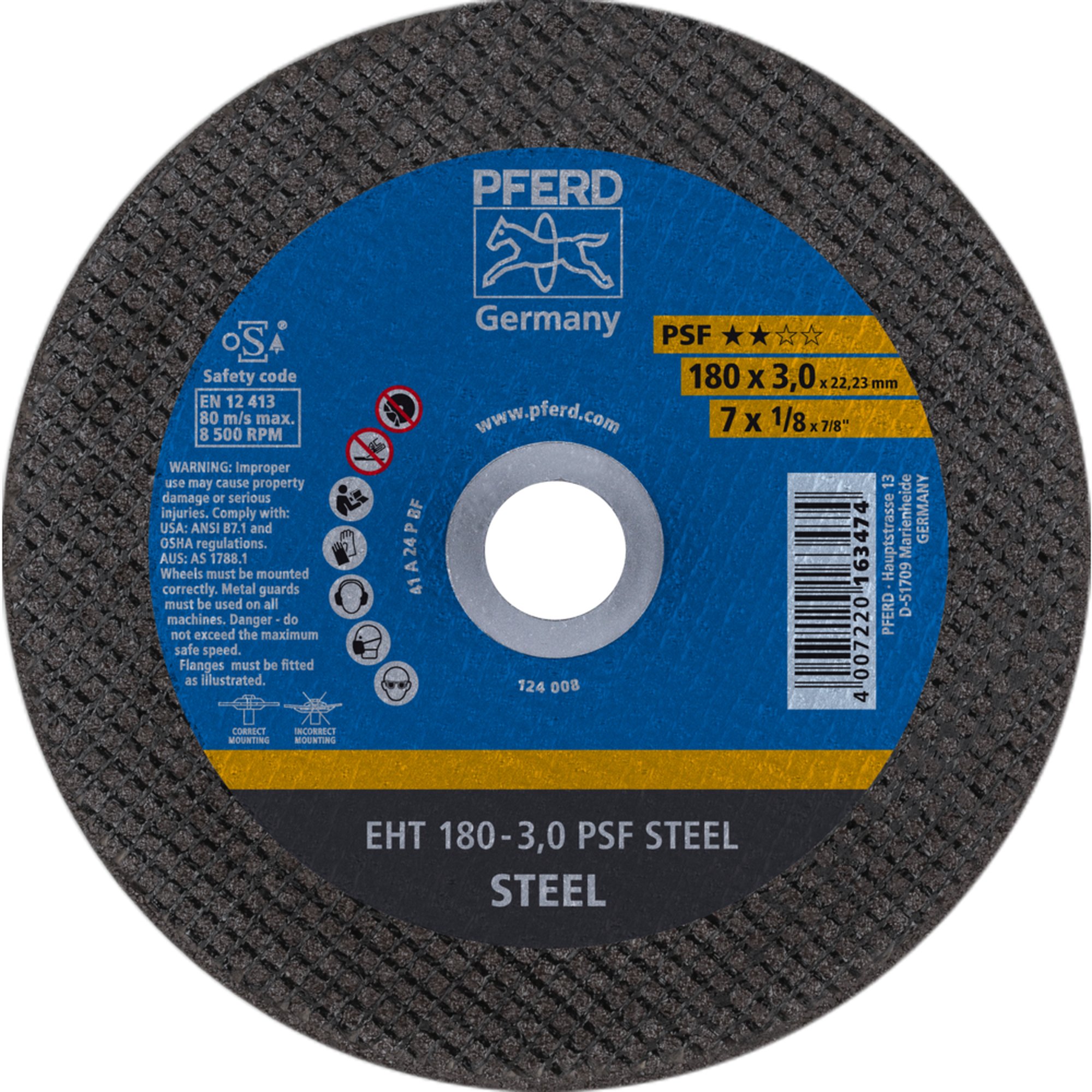 25 x PFERD Trennscheibe EHT 180-3,0 PSF STEEL