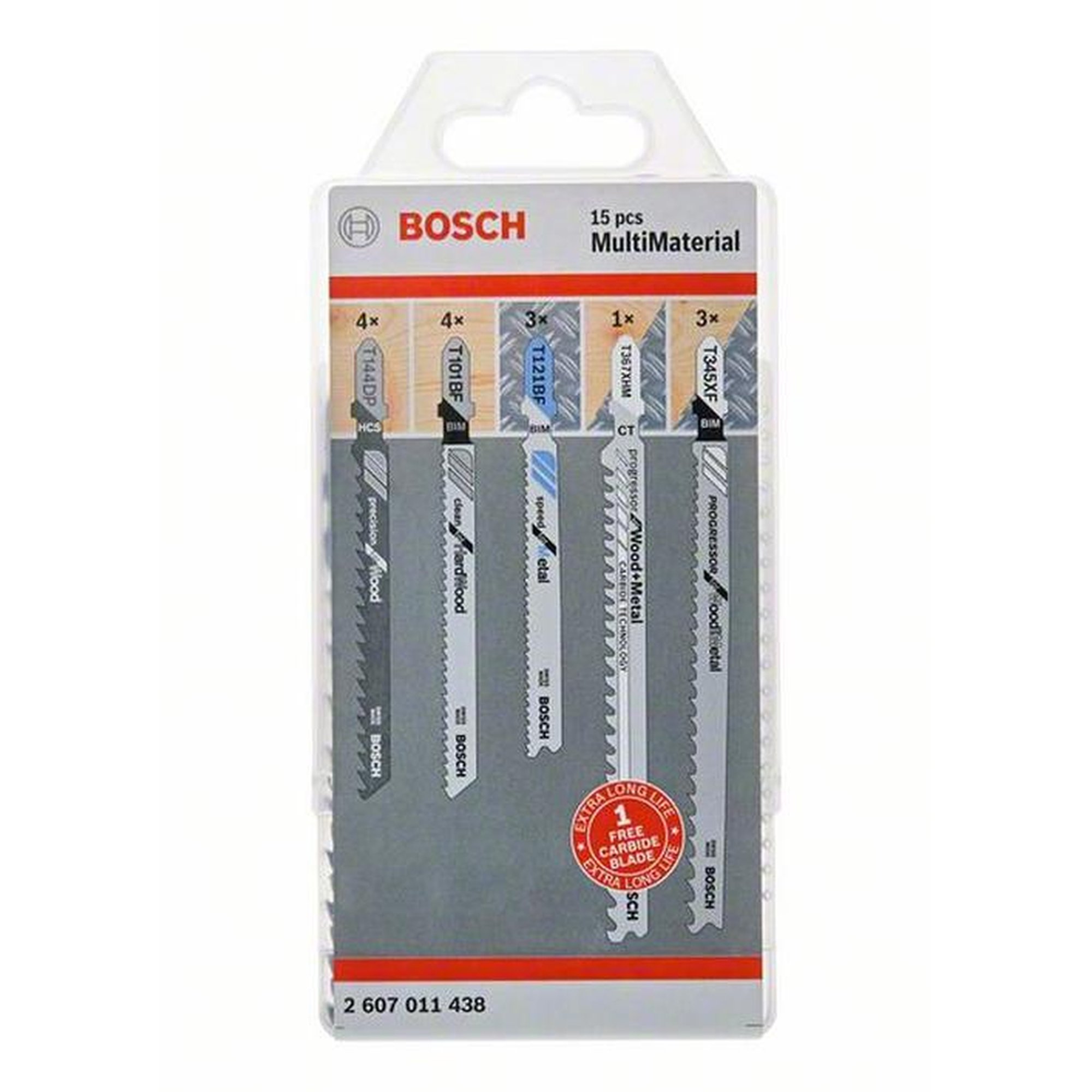 BOSCH 15-teiliges Stichsägeblatt-Set für Multimaterial, T-Schaft