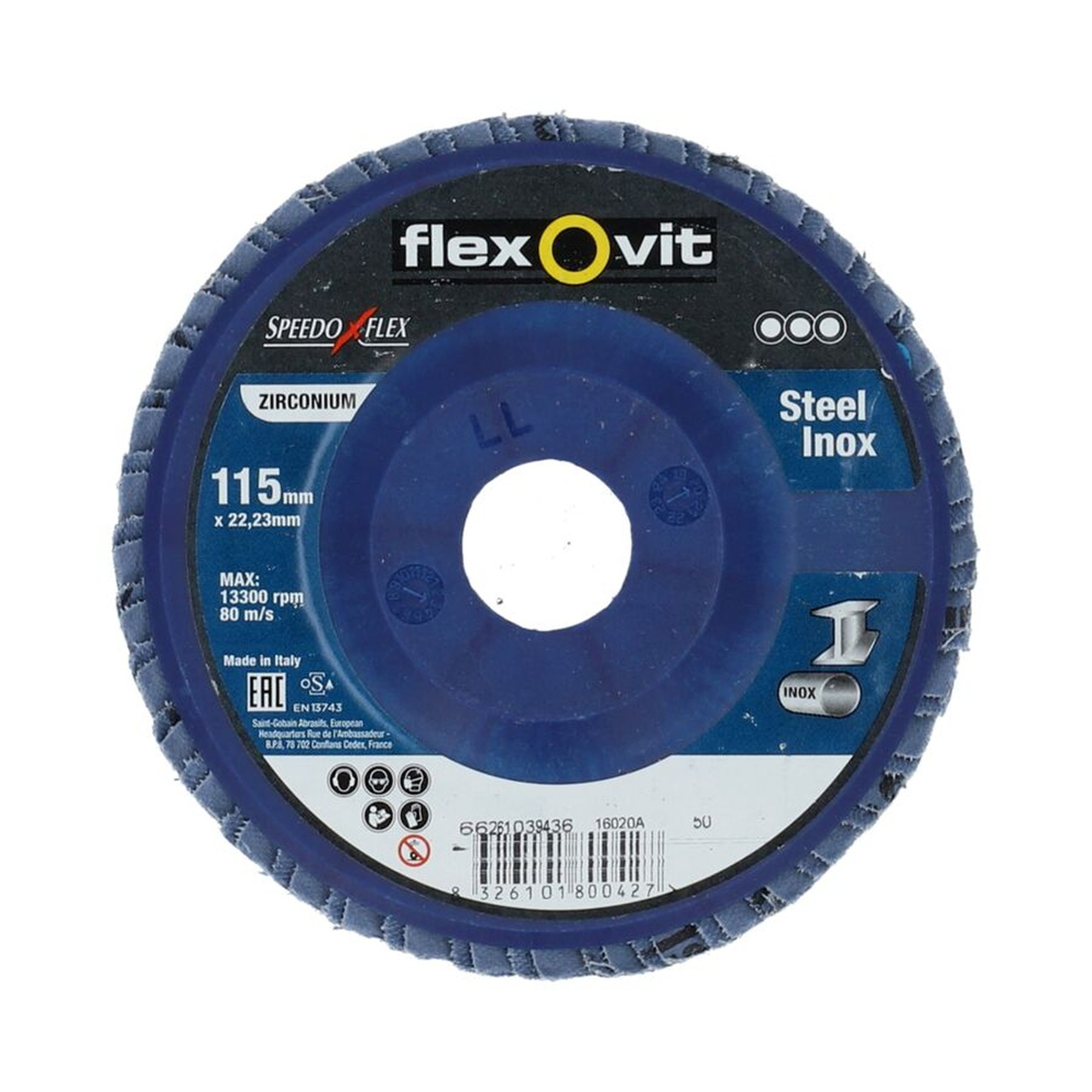 20 x Norton Fächerschleifscheiben 115x22mm K50 Flexovit SPEEDOFLEX, langlebig & effizient