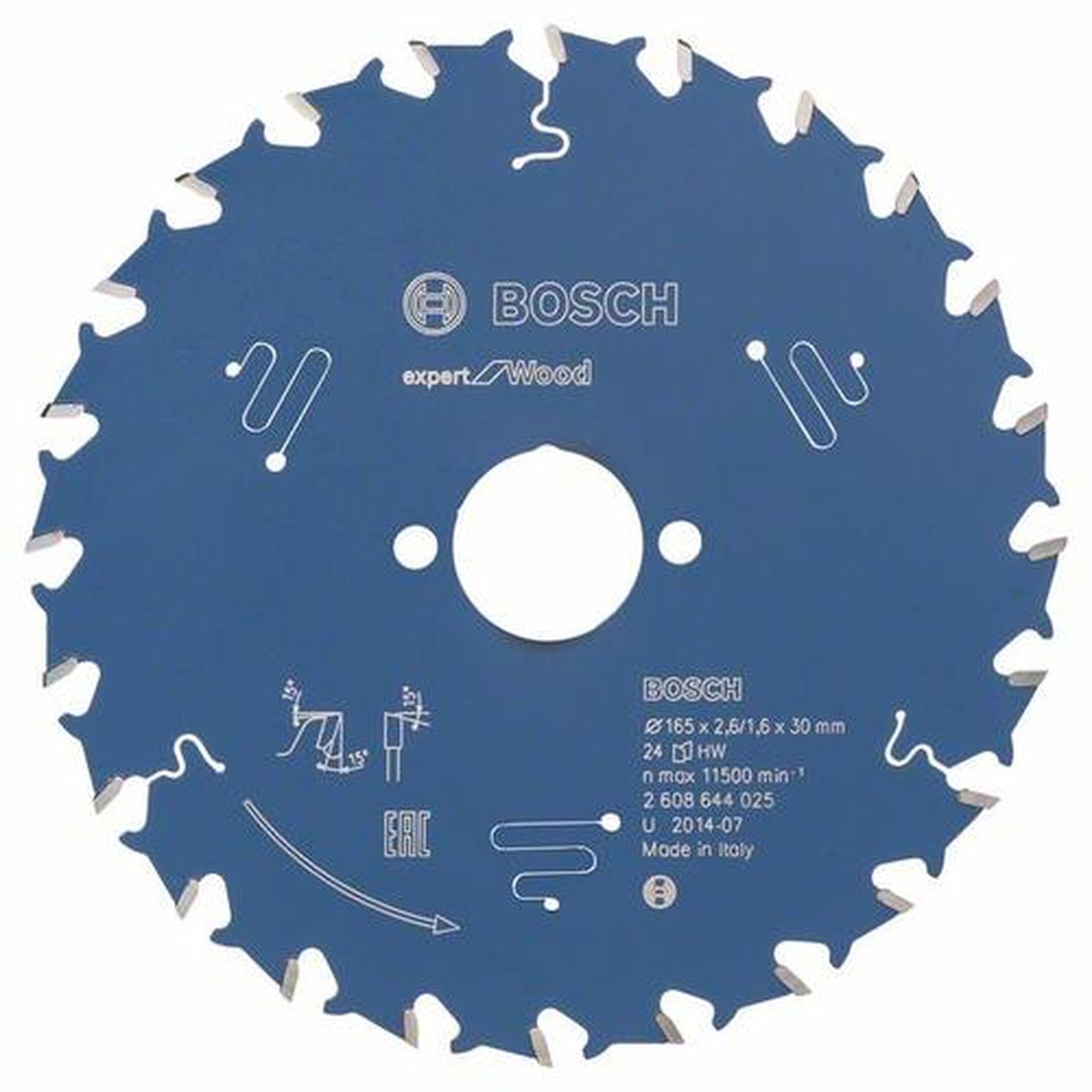 BOSCH Kreissägeblatt Expert für Holz, Ø 165 mm, 24 Zähne