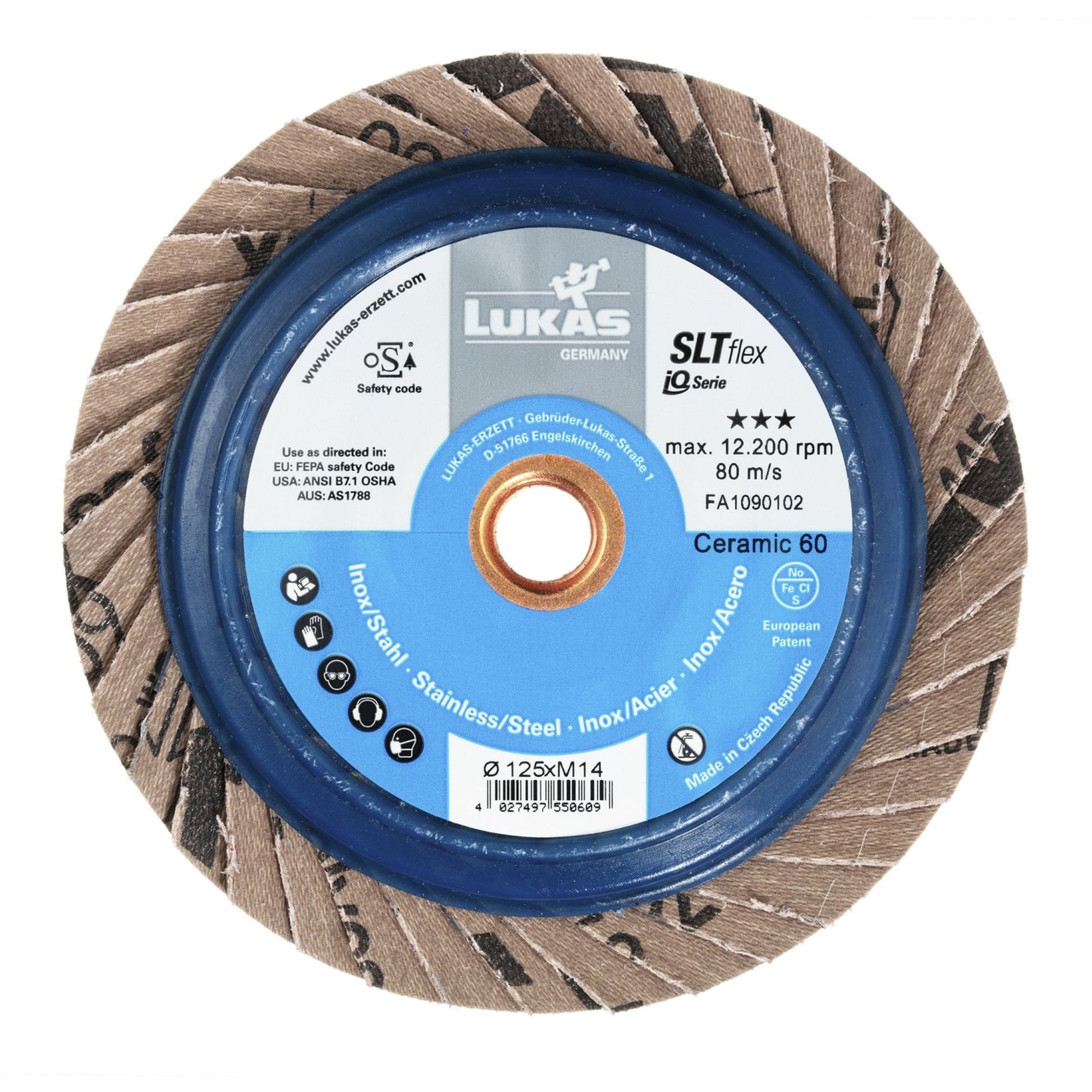 10x LUKAS Fächerscheibe Fächerscheiben Schleifscheibe SLTflex Ø 115 mm Korn 40