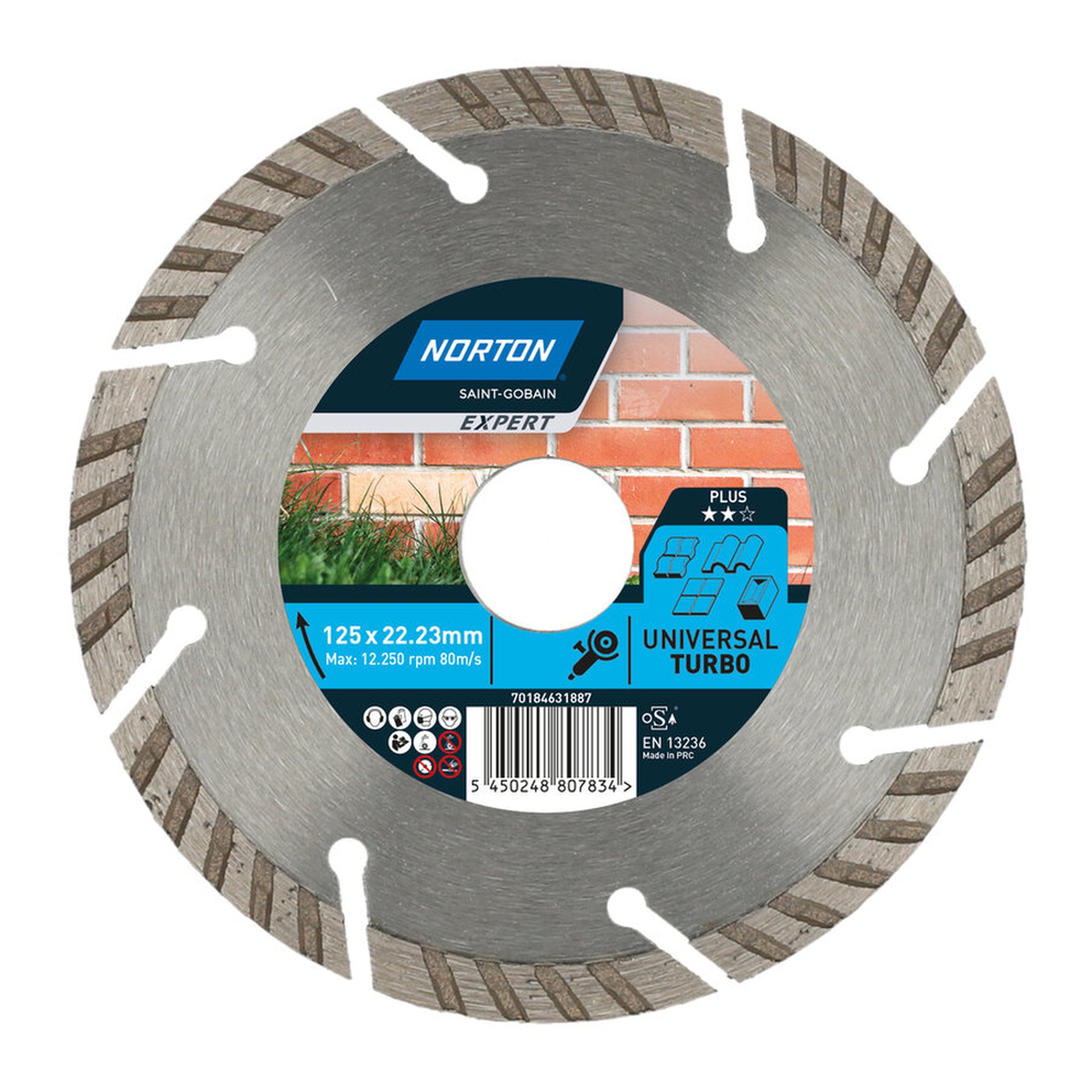 Norton EXPERT TURBO RIM Diamantscheibe 125x22.23mm für Baumaterialien