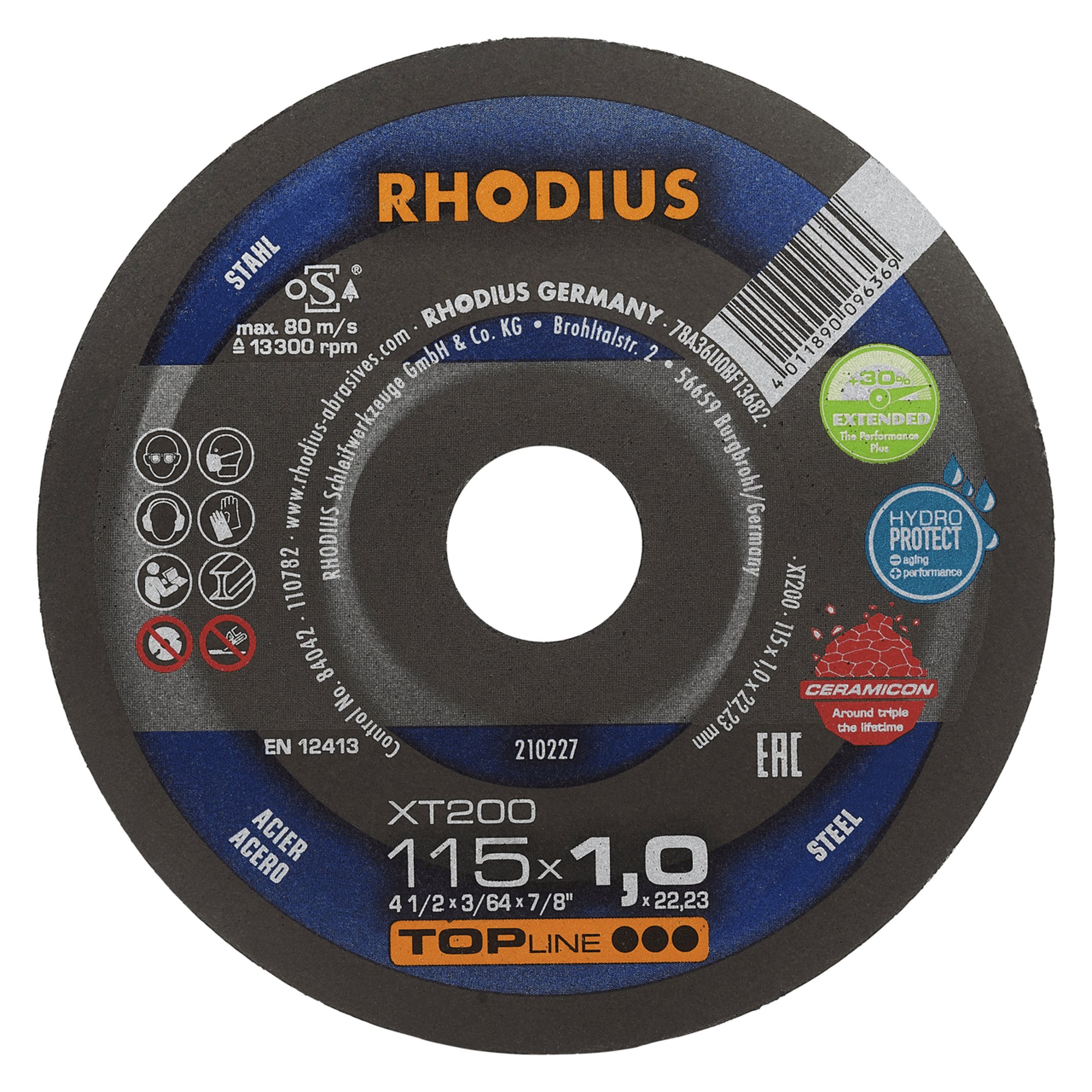 25 x RHODIUS Extradünne Trennscheibe XT200 EXTENDED Ø 115 mm