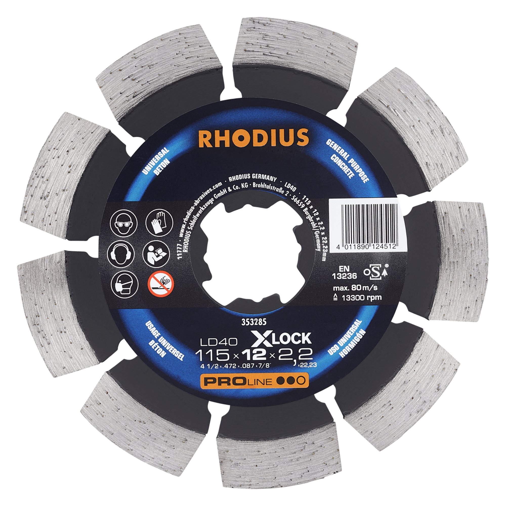 RHODIUS Diamanttrennscheibe LD40 X-LOCK Ø 115 mm