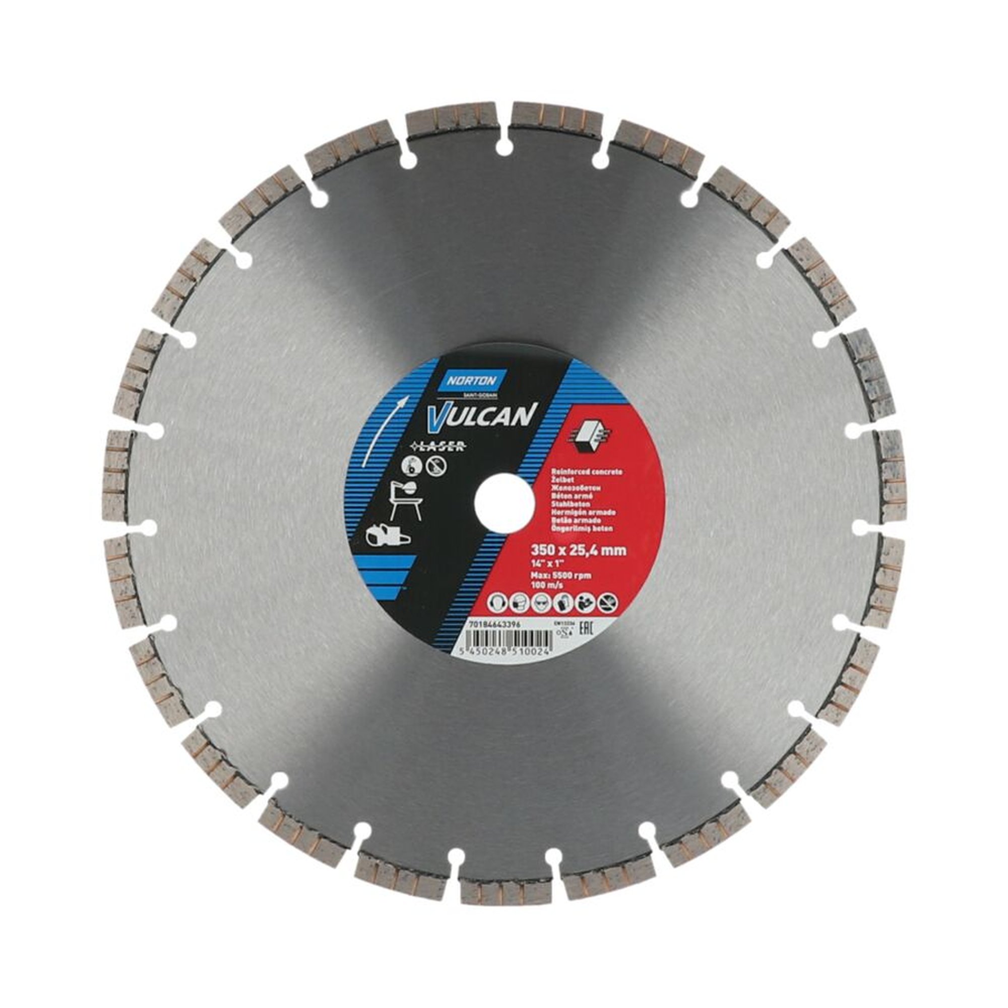 Norton Diamantscheibe 350mm Vulcan Turbo Laser Trennscheibe 10x3,2x25,4mm