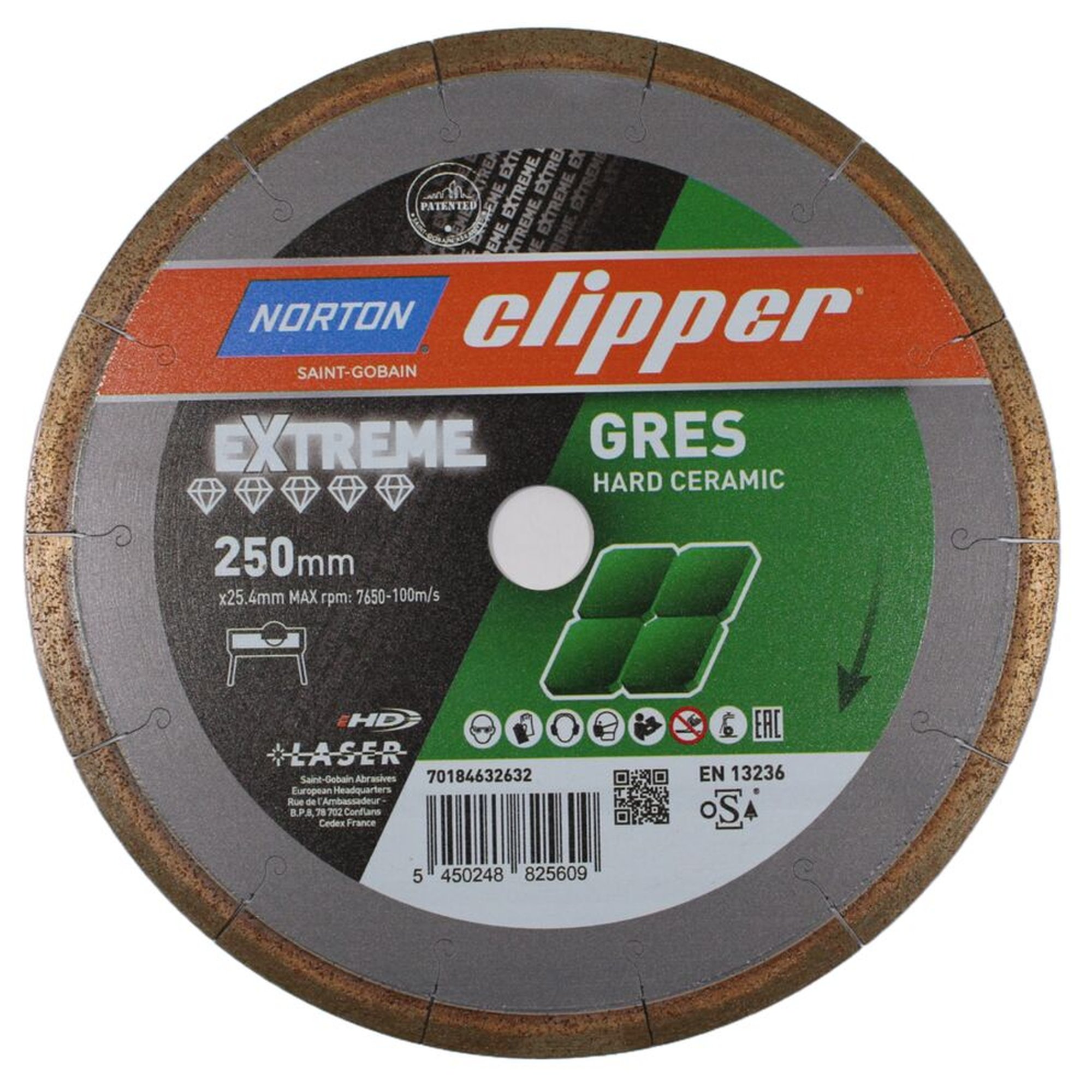 Norton Clipper EXTREME Diamantscheibe 250x25.4mm für präzises Schneiden