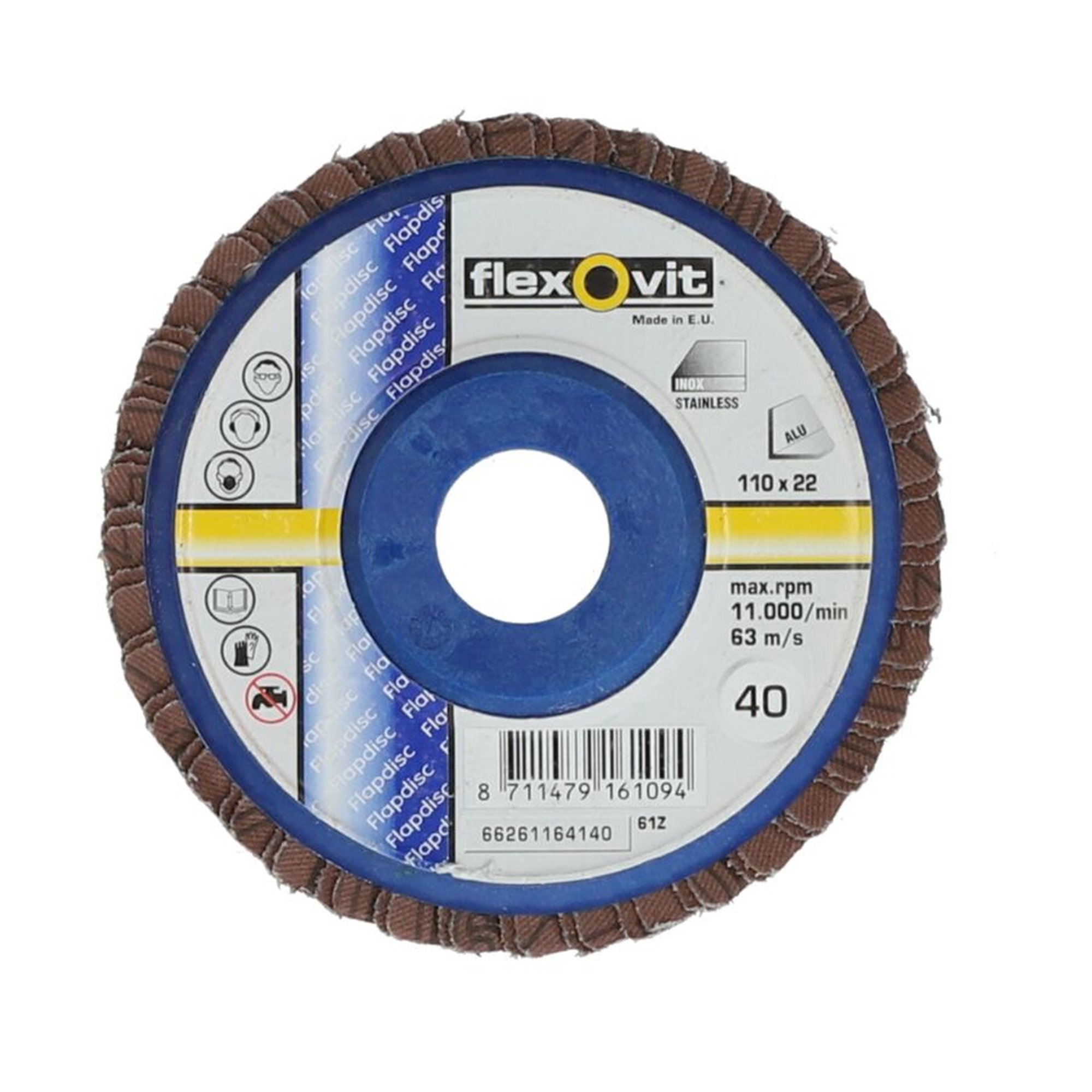 20 x Norton Fächerschleifscheiben 110x22mm K40 Flexovit – Hochwertige Schleifscheiben