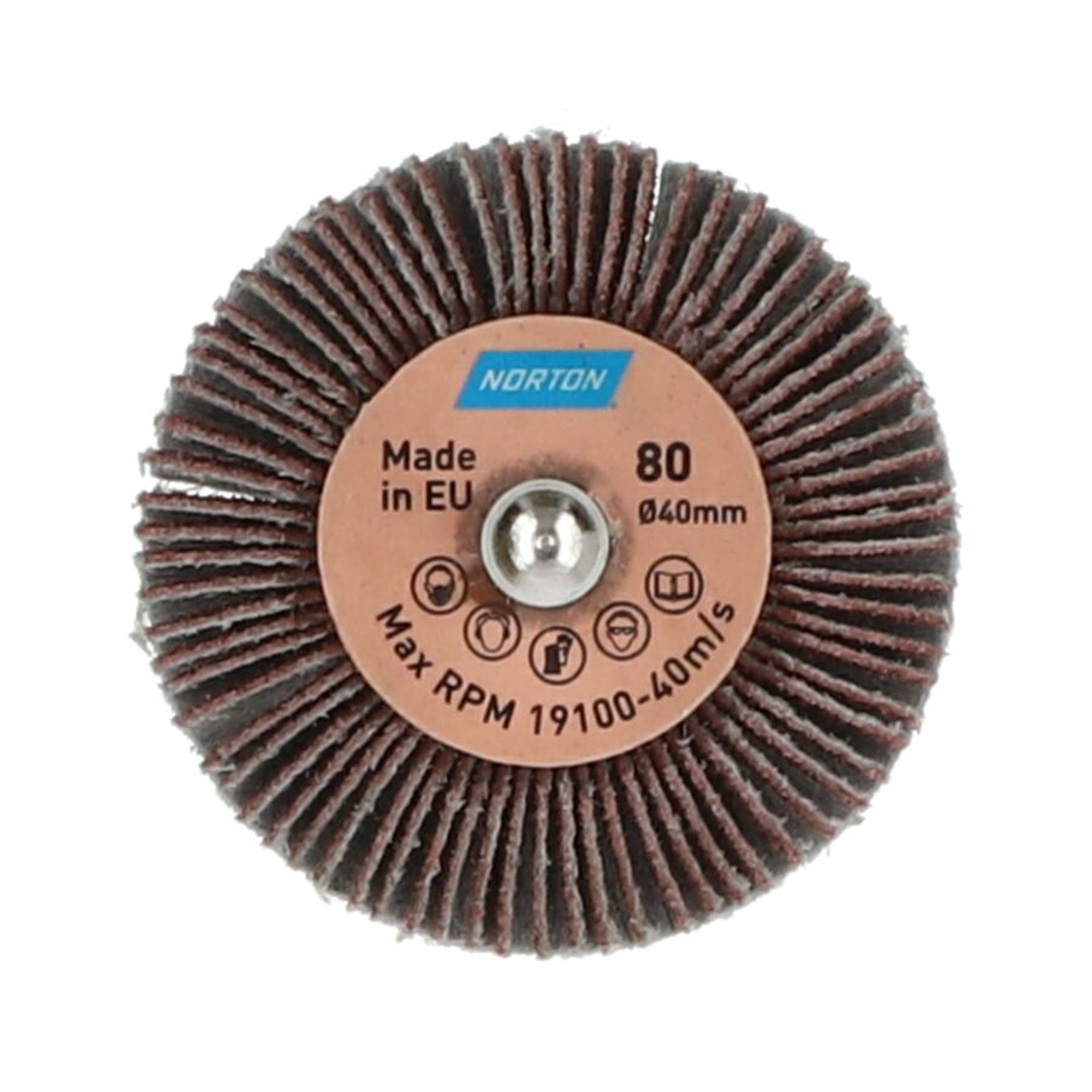 10 x Norton Fächerschleifer Schleifmop mit Schaft 40x15x6 R207 80 Korn