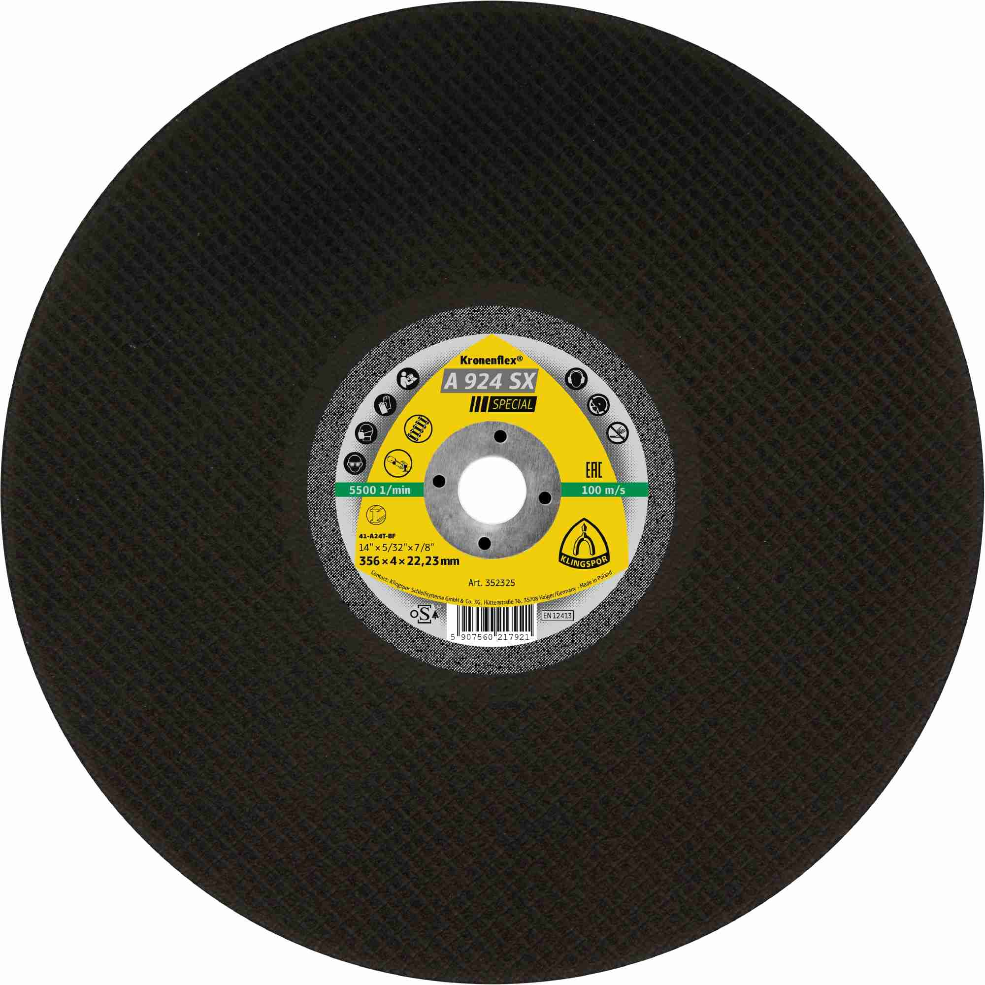 10 x Klingspor A 924 SX Großtrennscheiben | 406 x 4 x 25,4 mm gerade