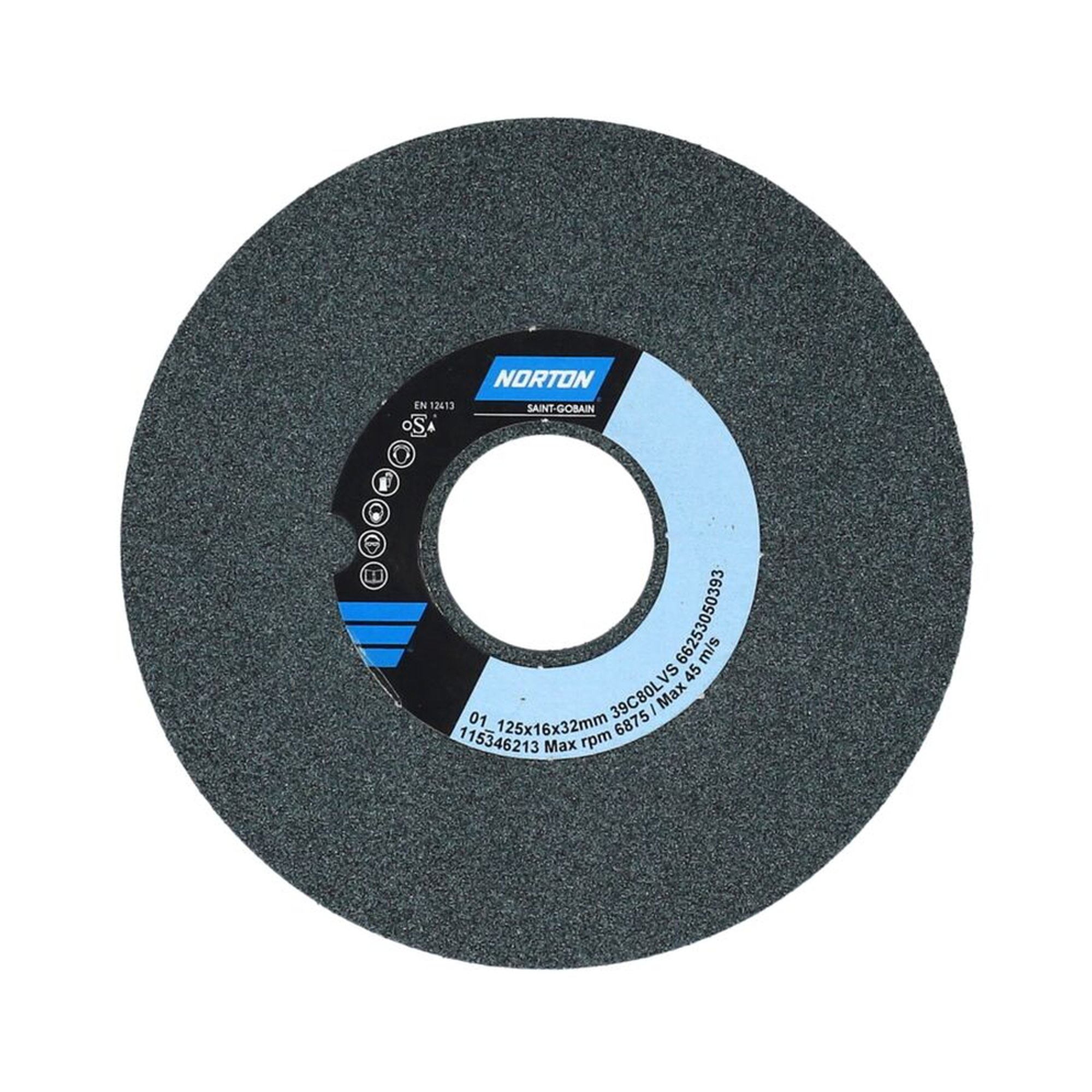 2 x Norton Schleifscheibe gerade 125x16x32 39C 80 LVS für präzises Schleifen