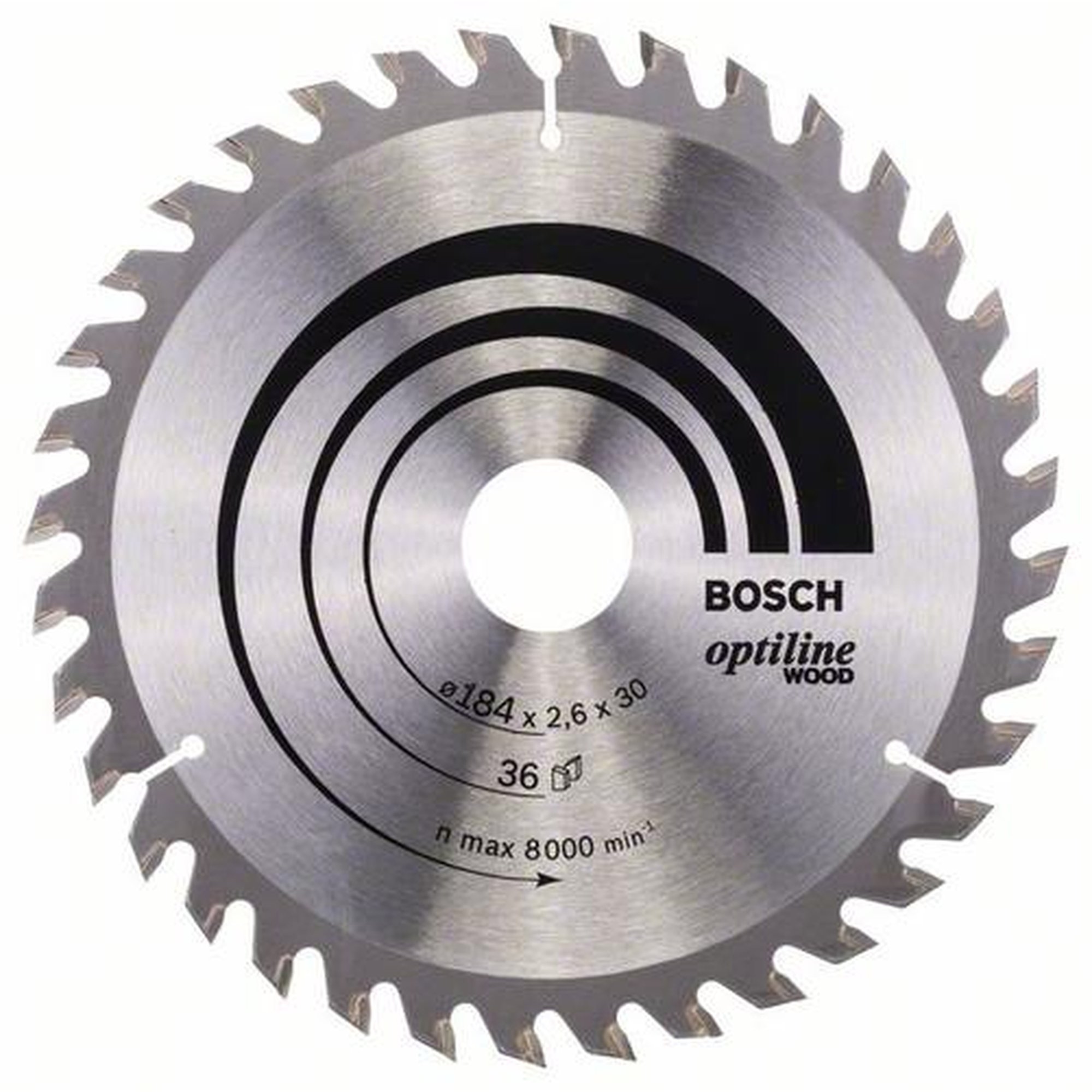 BOSCH Kreissägeblatt Optiline Holz für Handkreissägen, Ø 184 mm, 36 Zähne
