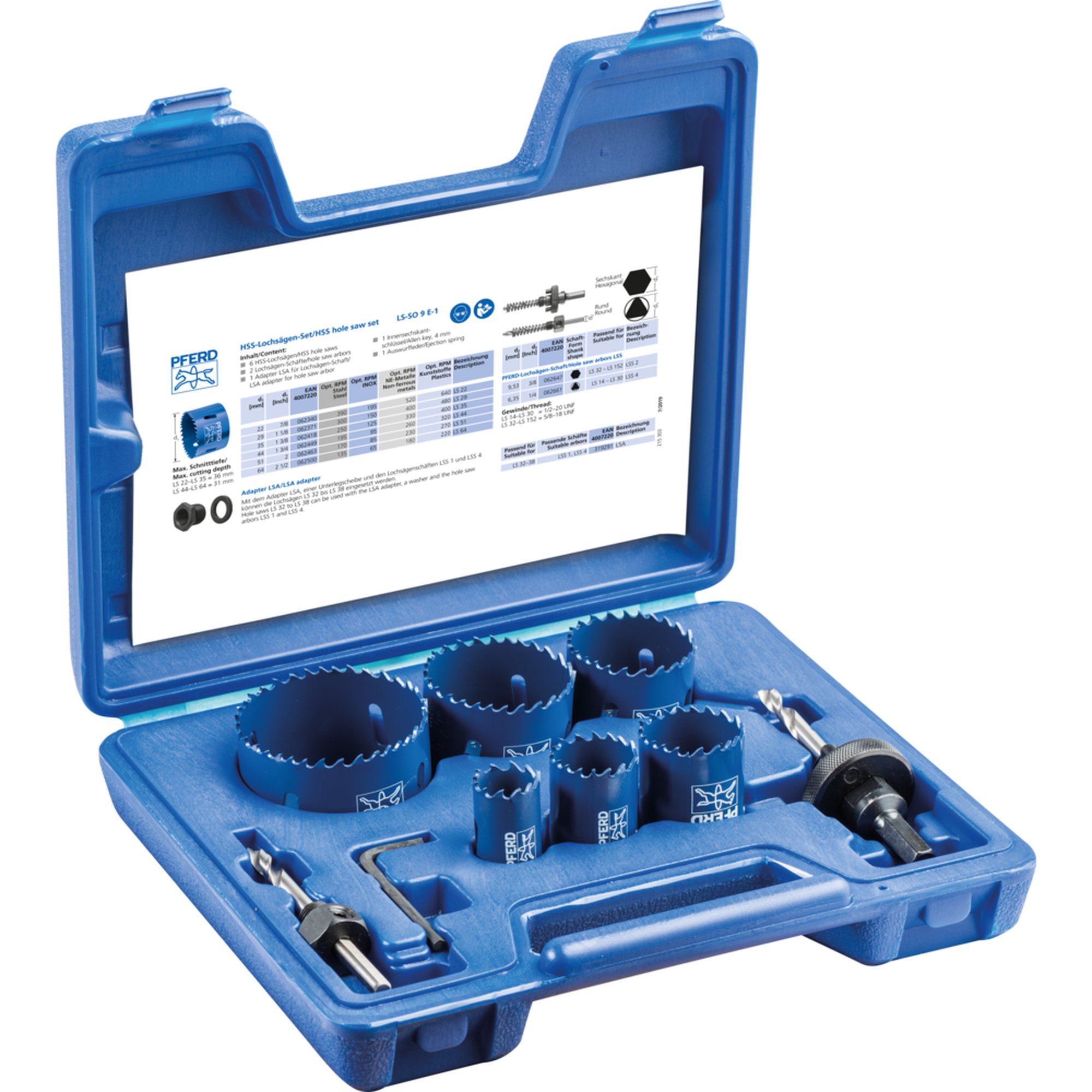 PFERD HSS-Lochsägen-Set LS-SO 9 E-1