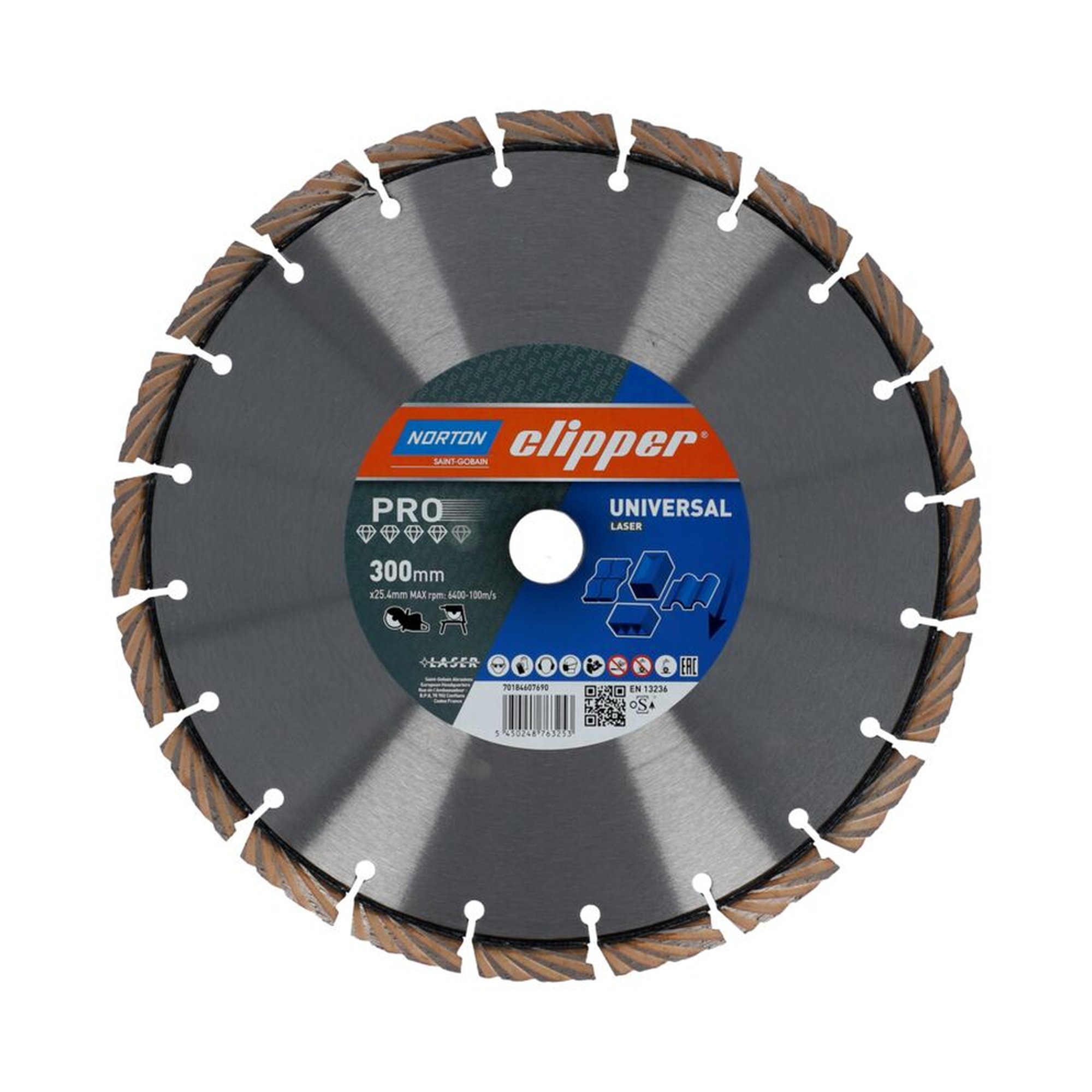 Norton Clipper PRO UNIVERSAL LASER Diamantscheibe 300x25.4mm für vielseitigen Einsatz