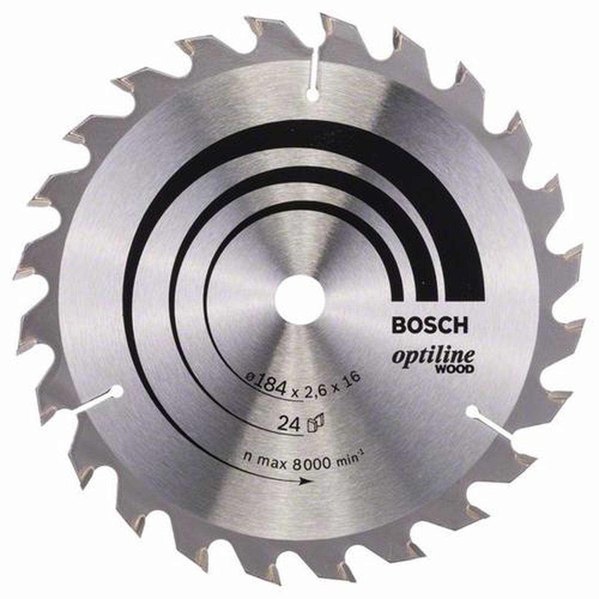 BOSCH Kreissägeblatt Optiline Holz für Handkreissägen, Ø 184 mm, 24 Zähne