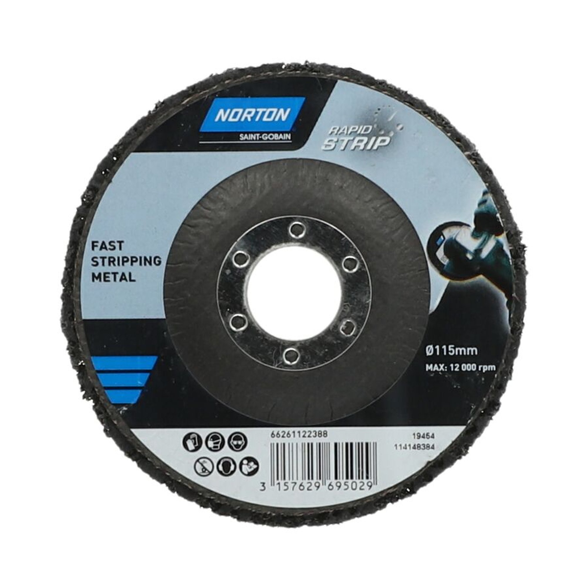 5 x Norton Reinigungsscheiben METAL 115x22.3mm Sehr grob Schwarz für Metallbearbeitung