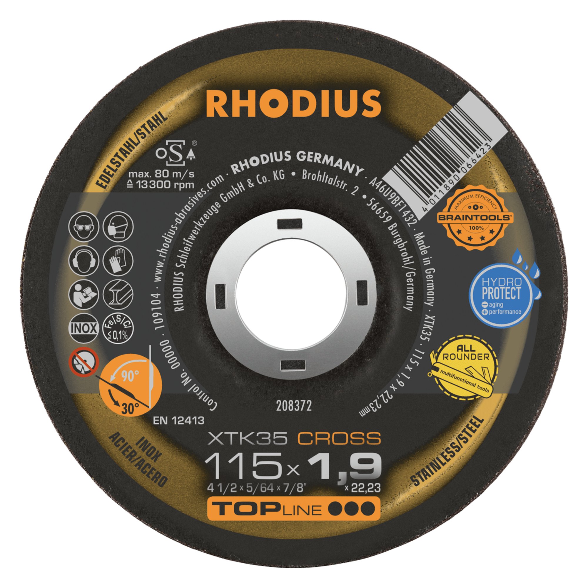 25 x RHODIUS Extradünne Trennscheibe XTK35 CROSS Ø 115 mm