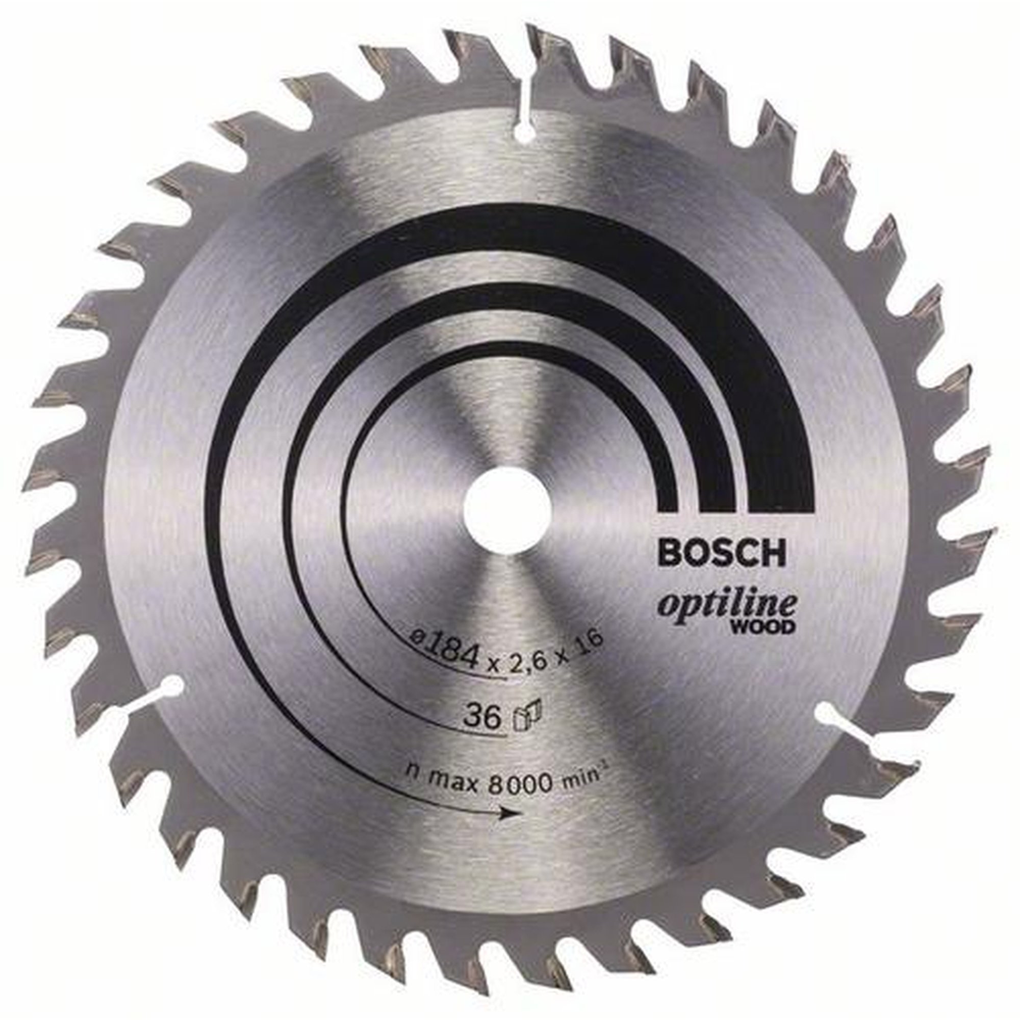BOSCH Kreissägeblatt Optiline Holz für Handkreissägen, Ø 184 mm, 36 Zähne