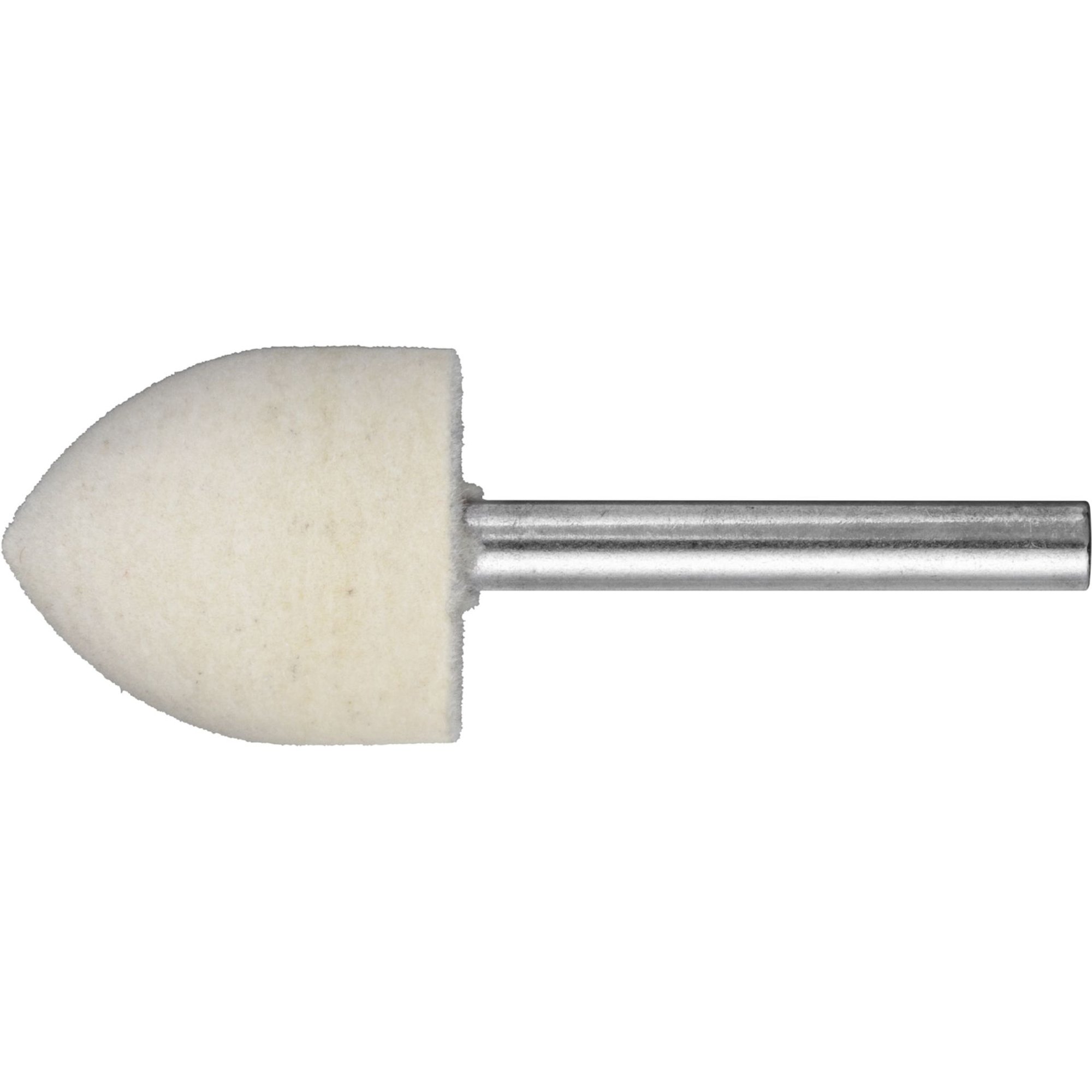 10x LUKAS Polierstift P3SP Spitzbogenform 20x25 mm Schaft 6 mm Filz Polierpaste