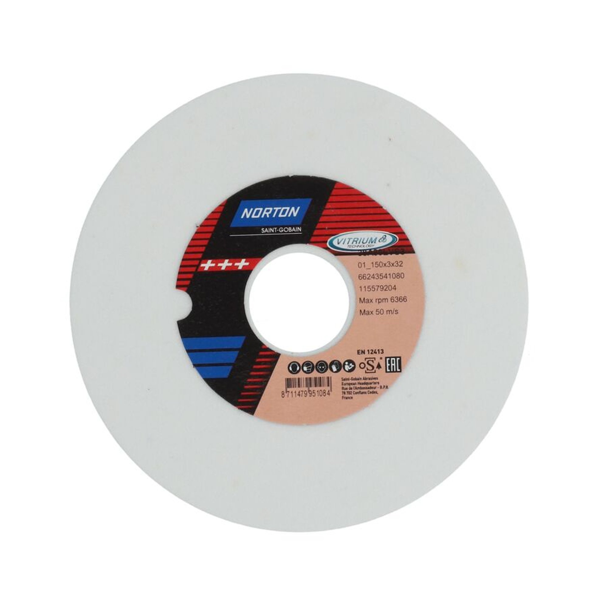 15 x Norton Schleifscheibe gerade 150x3x30 Korn 80 Vitrium 3 für präzises Schleifen